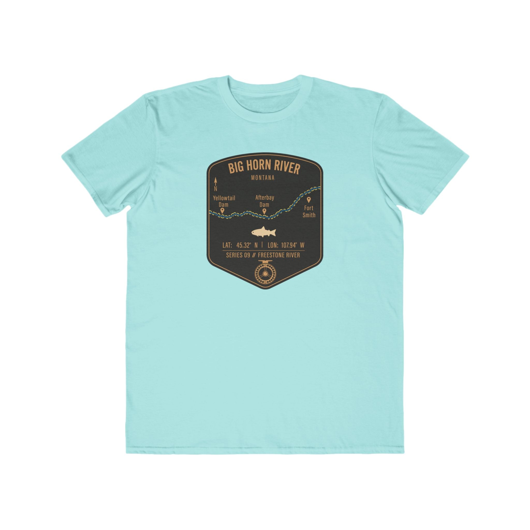 Big Horn River Fishing Patch Tee | Trout Fly Rod Angler Shirt