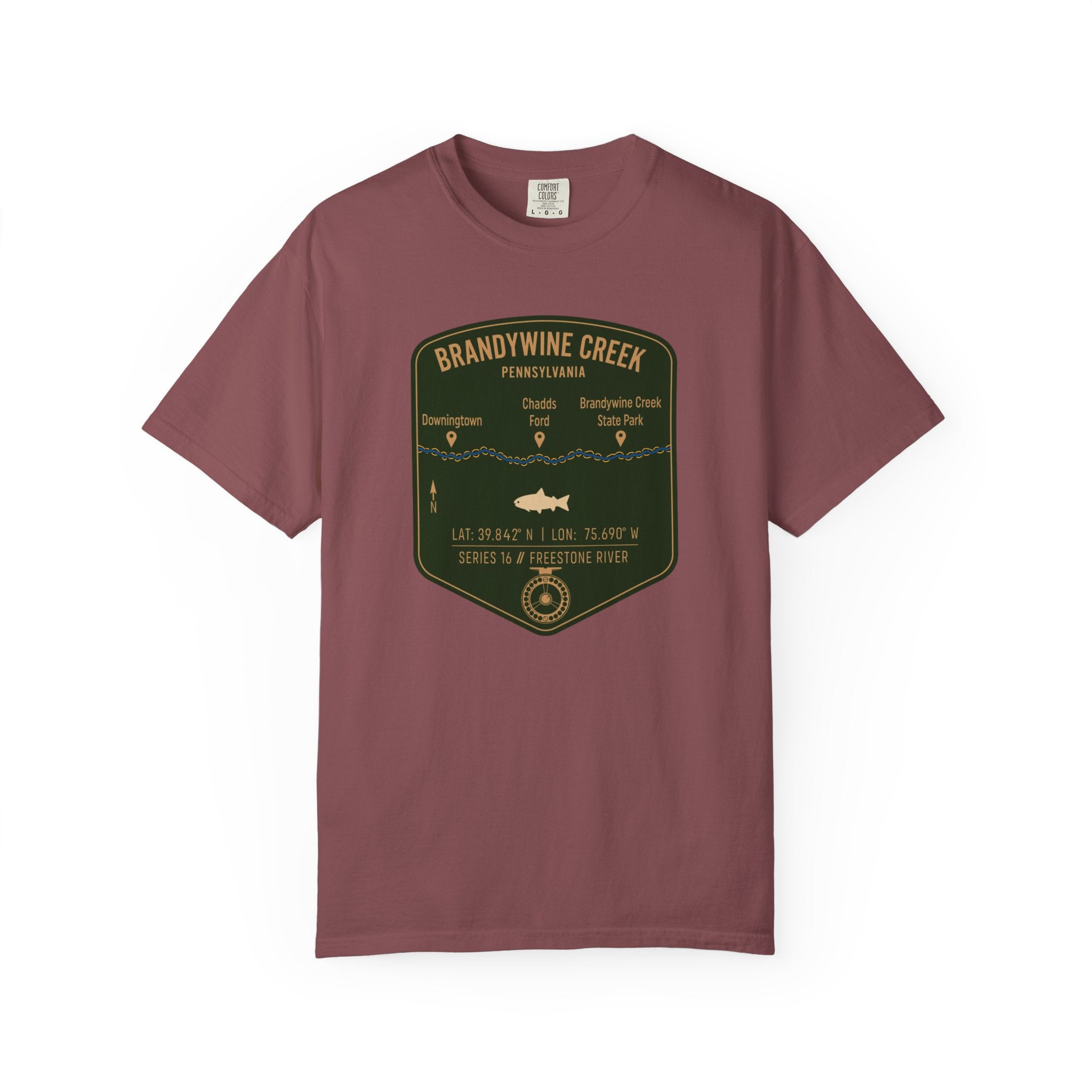 Brandywine Creek Fishing Map T-Shirt | River Map, Trout Graphic