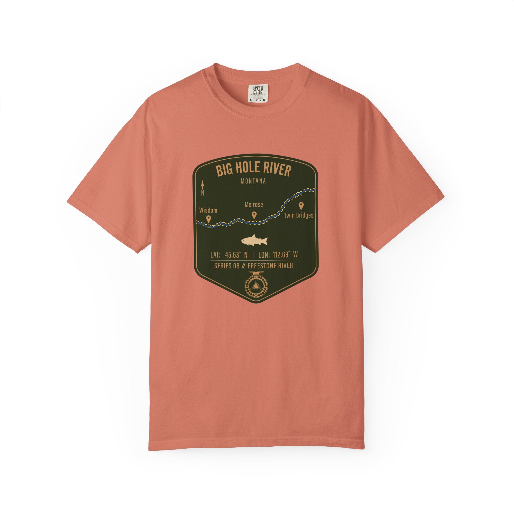 Big Hole River Fishing Map T-Shirt | River Map, Trout Graphic