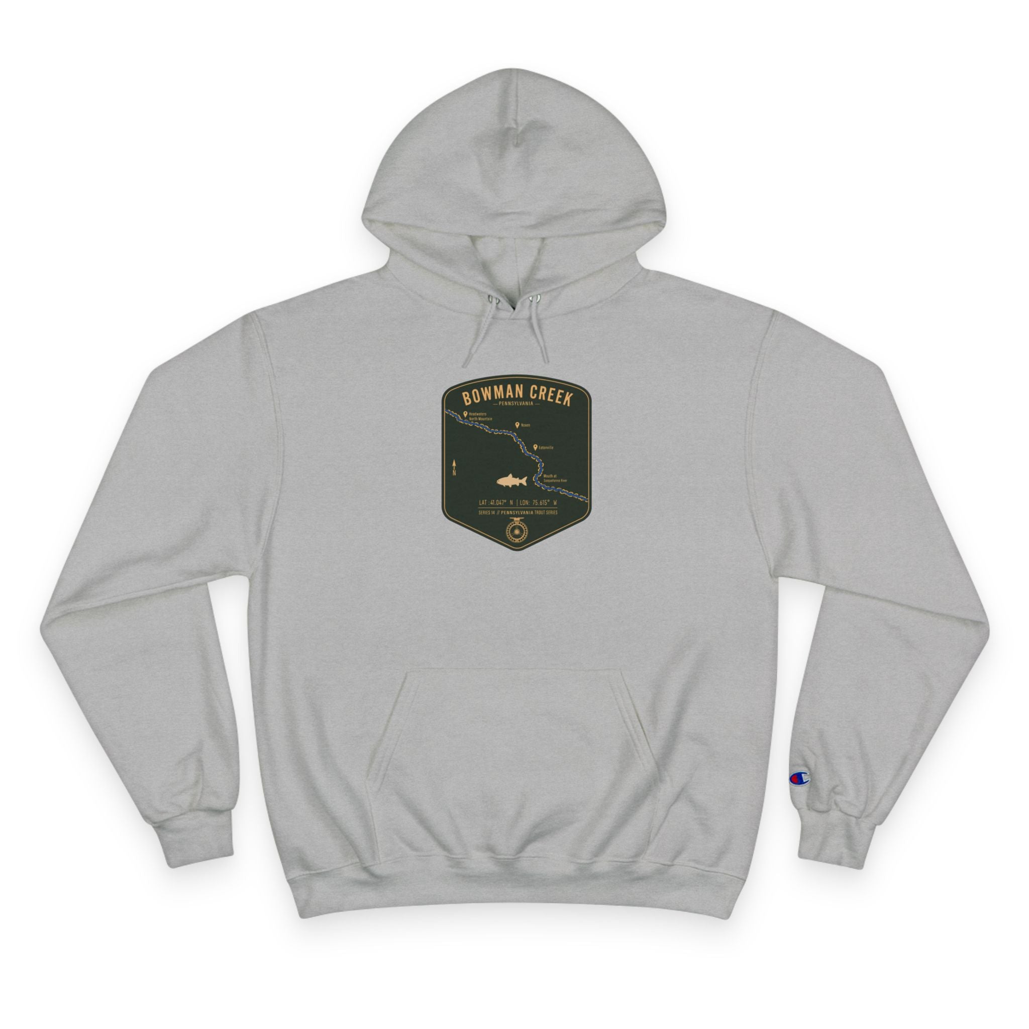 Bowman Creek PA Patch Graphic Hoodie | Outdoor Adventure