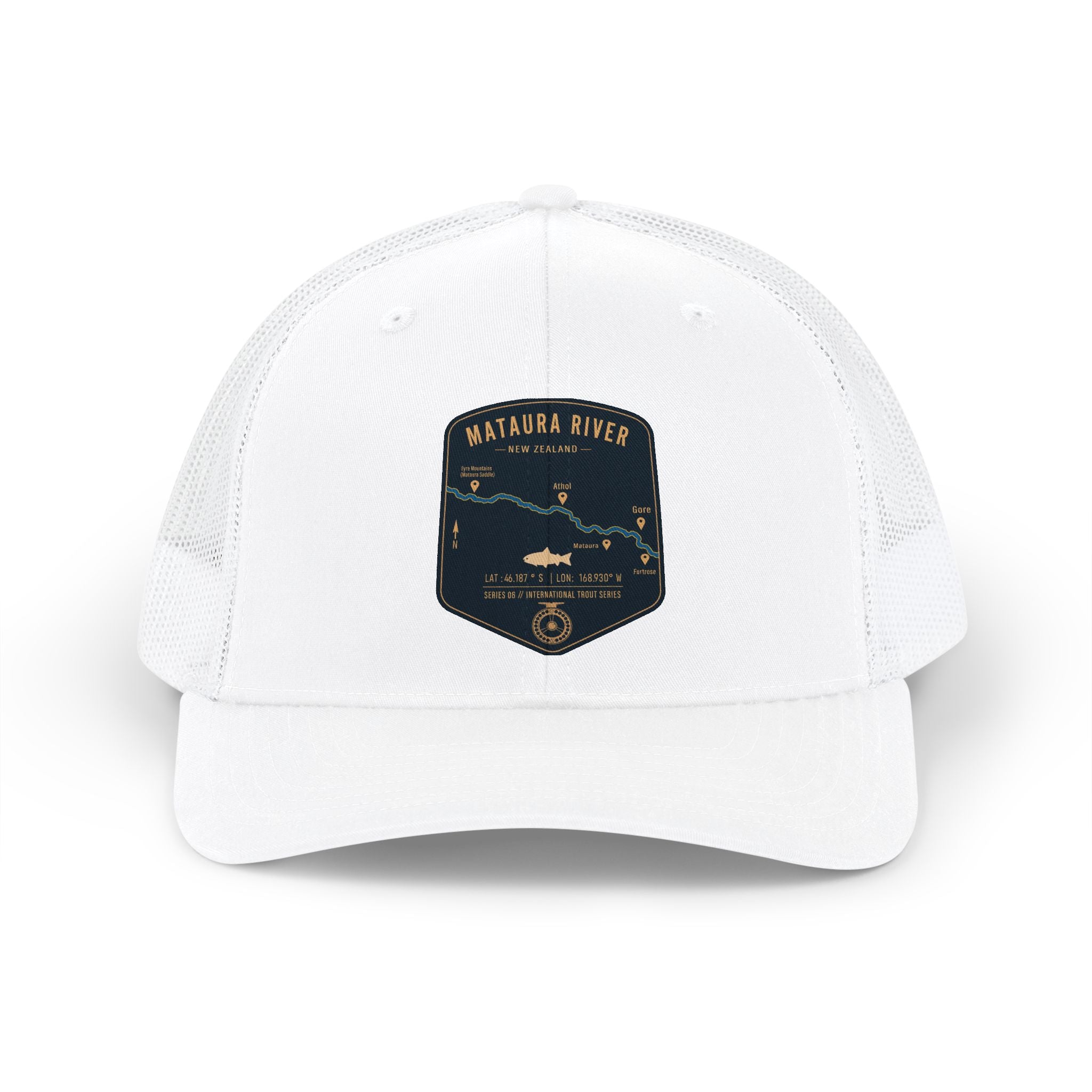 Global Series - Mataura River New Zealand patch Snapback Cap | trout, fly fishing design