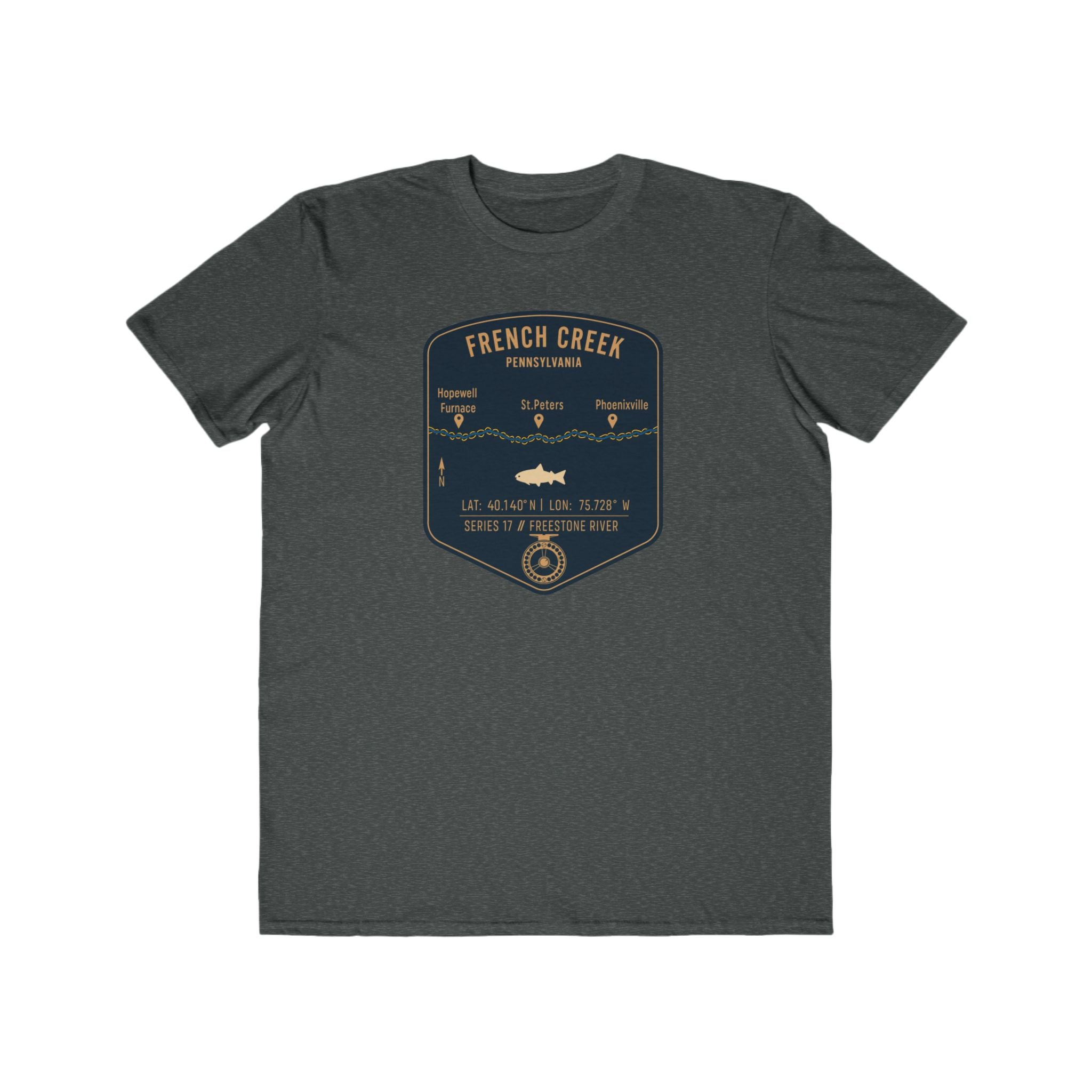 French Creek Fishing Patch Tee | Trout Fly Rod Angler Shirt