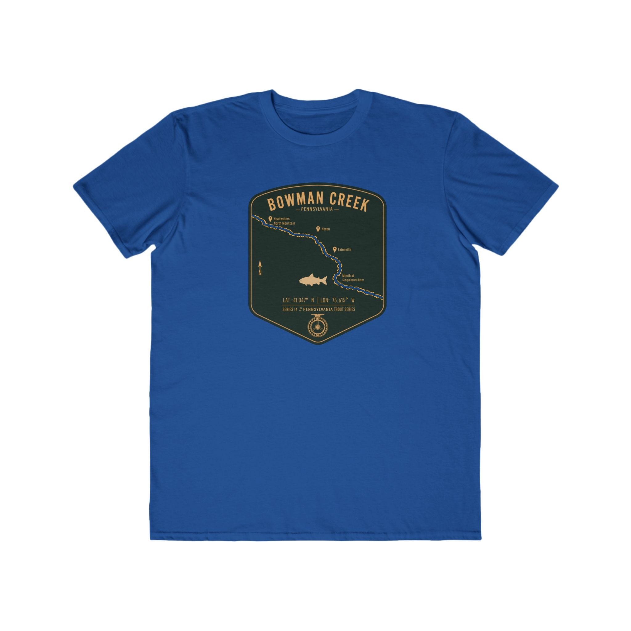 Bowman Creek PA Patch Tee | Trout Fly Rod Angler Shirt
