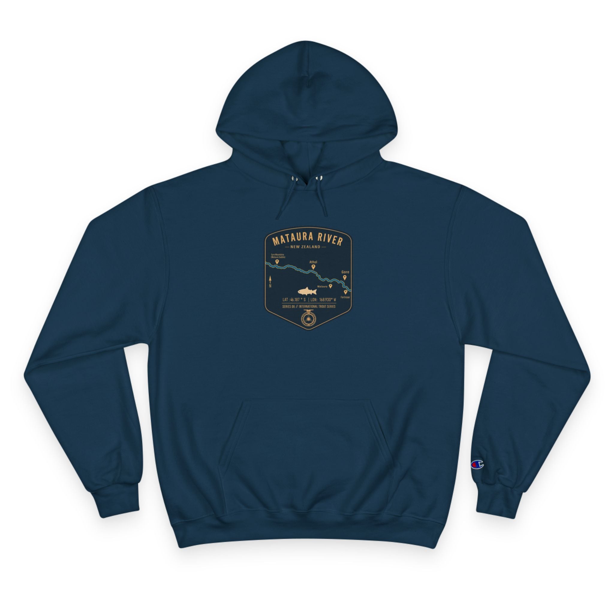 Global Series - Mataura River New Zealand Patch Graphic Hoodie | Outdoor Adventure