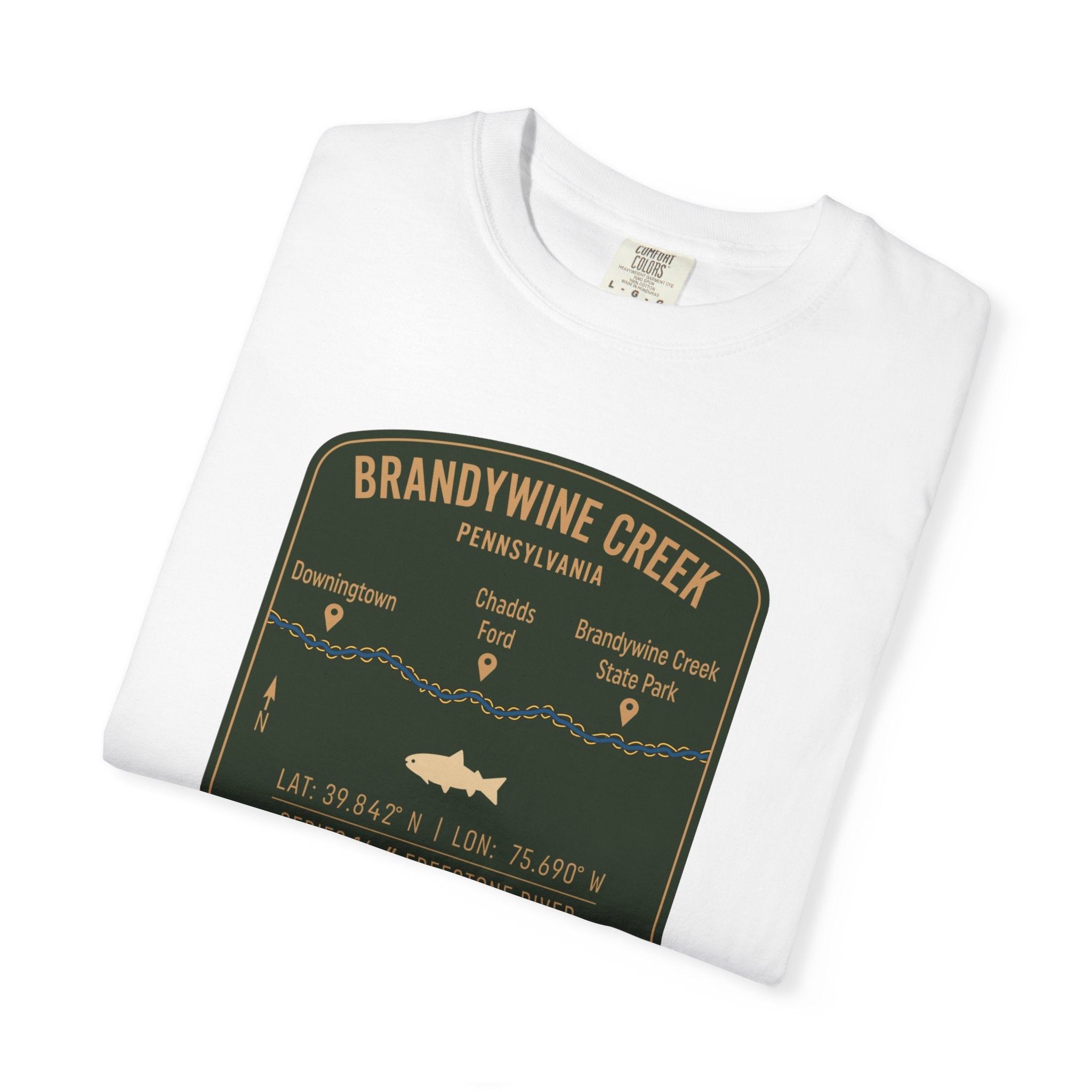 Brandywine Creek Fishing Map T-Shirt | River Map, Trout Graphic