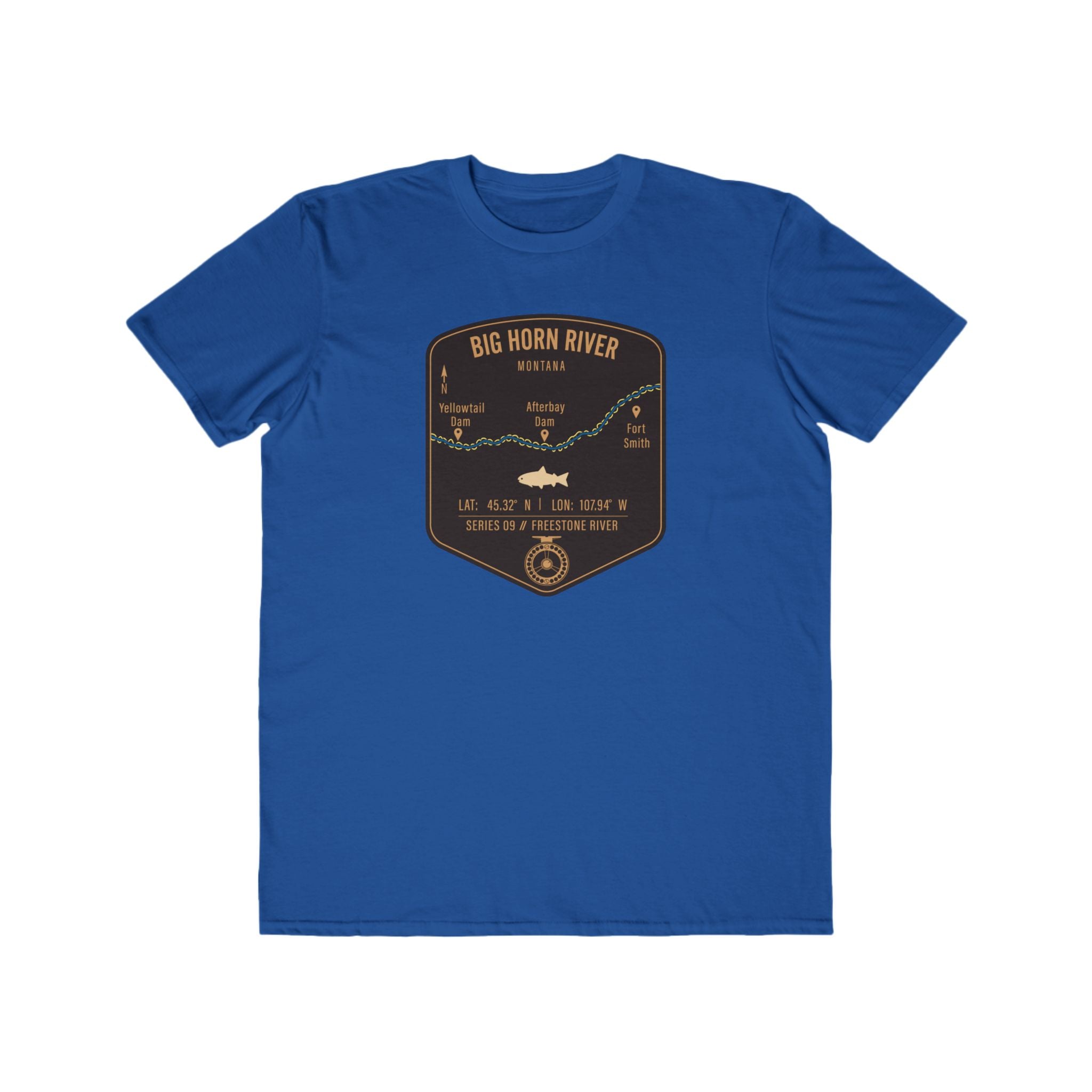 Big Horn River Fishing Patch Tee | Trout Fly Rod Angler Shirt