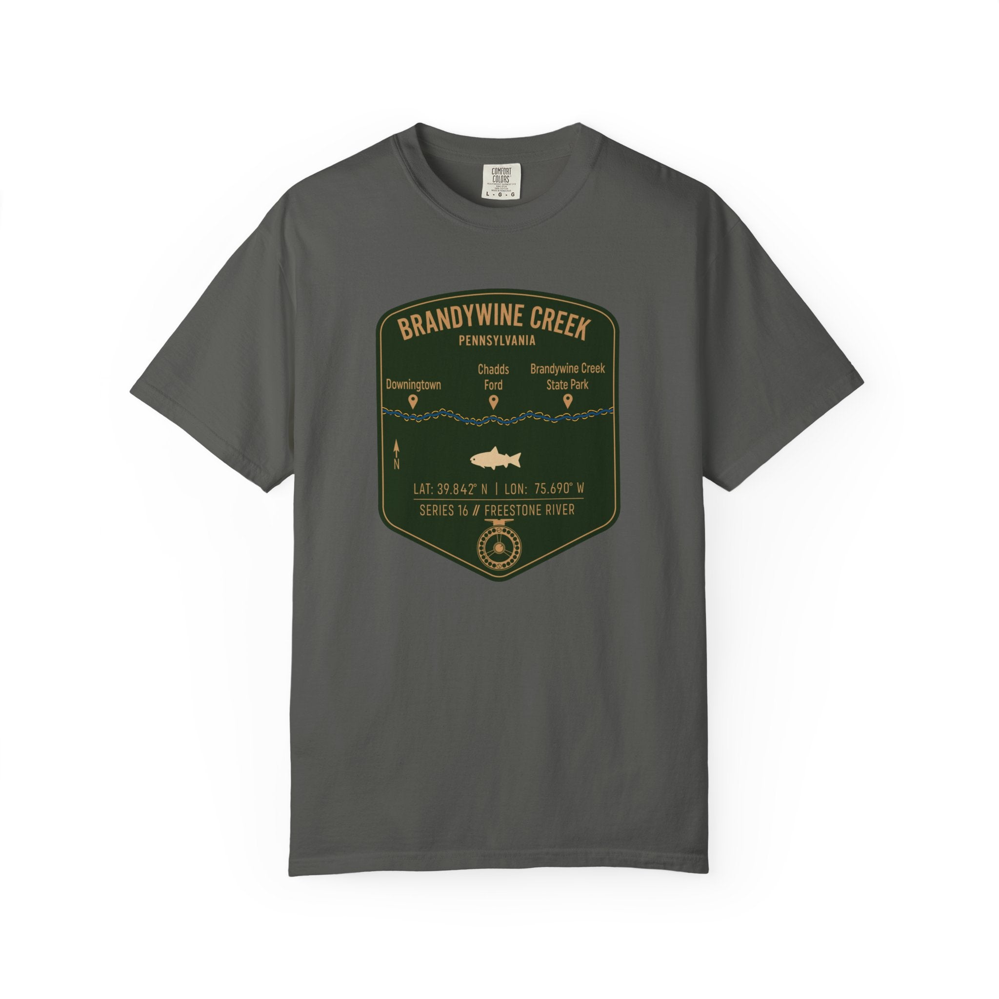 Brandywine Creek Fishing Map T-Shirt | River Map, Trout Graphic