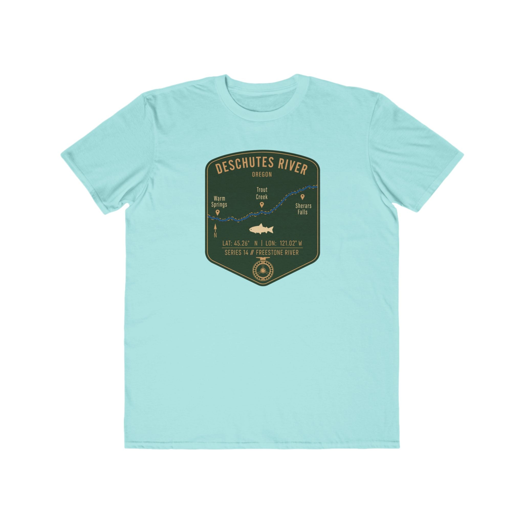 Deschutes River Fishing Patch Tee | Trout Fly Rod Angler Shirt