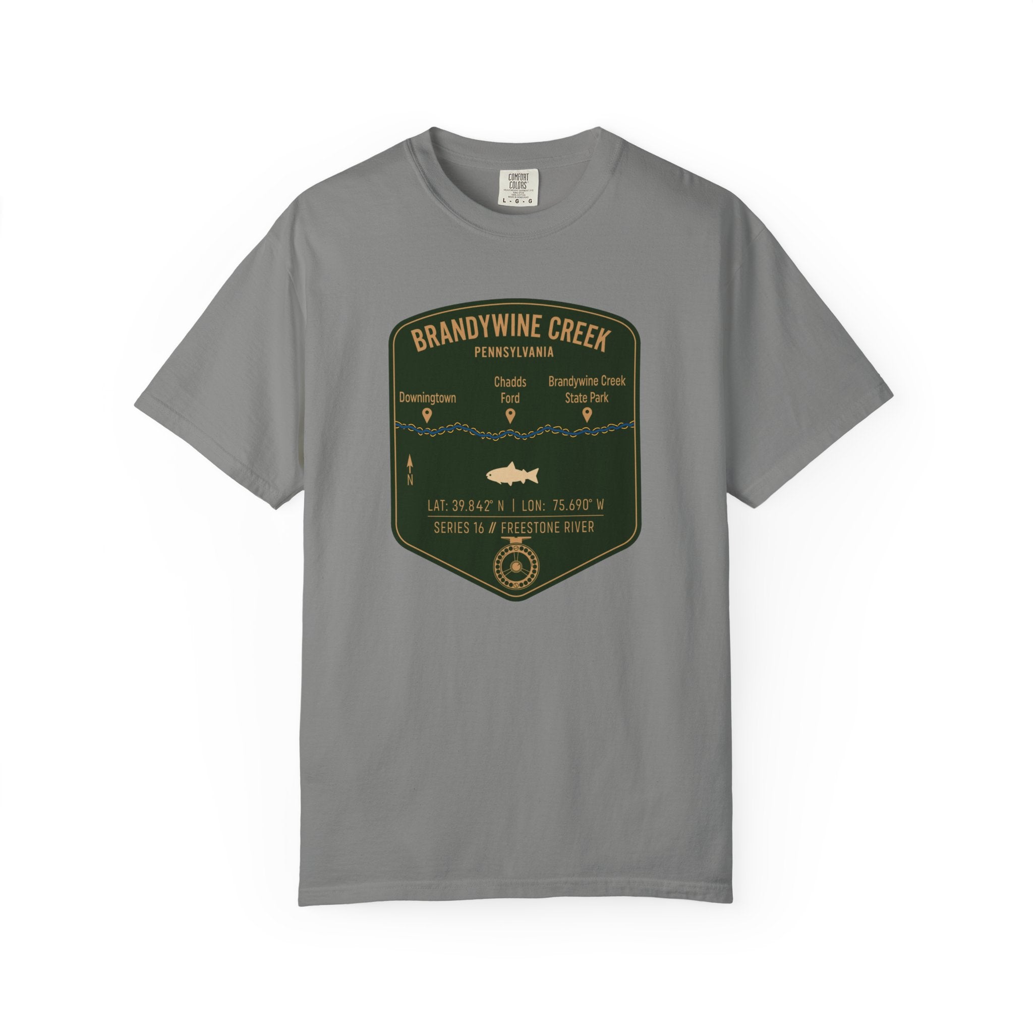 Brandywine Creek Fishing Map T-Shirt | River Map, Trout Graphic