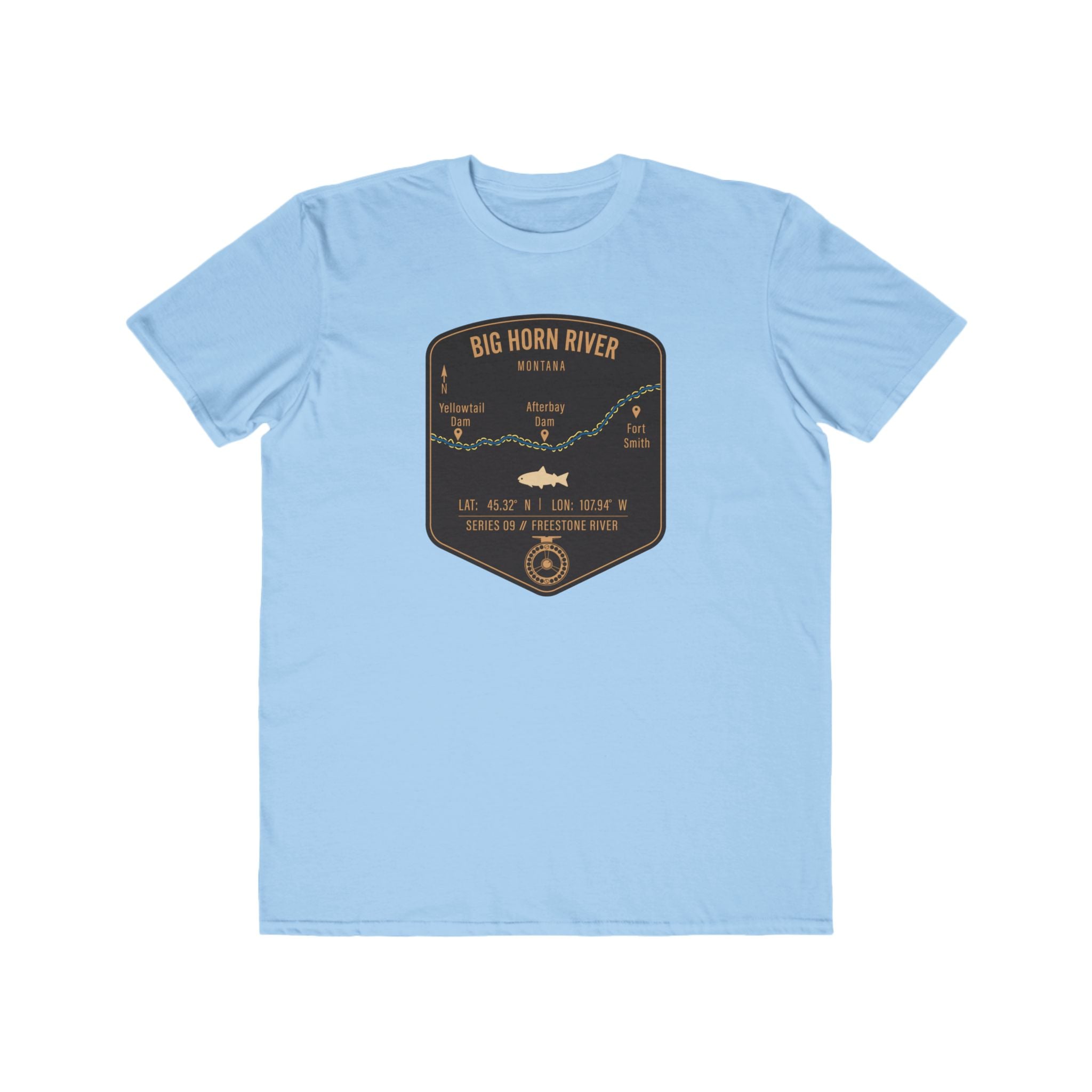 Big Horn River Fishing Patch Tee | Trout Fly Rod Angler Shirt