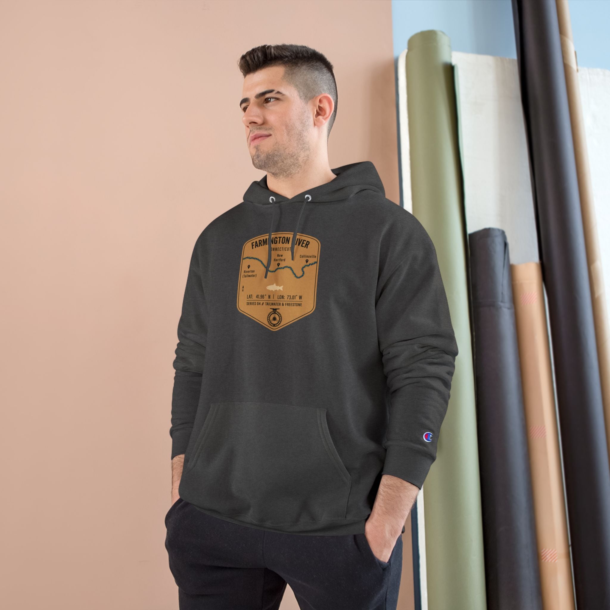 Farmington River Patch Graphic Hoodie | Outdoor Adventure