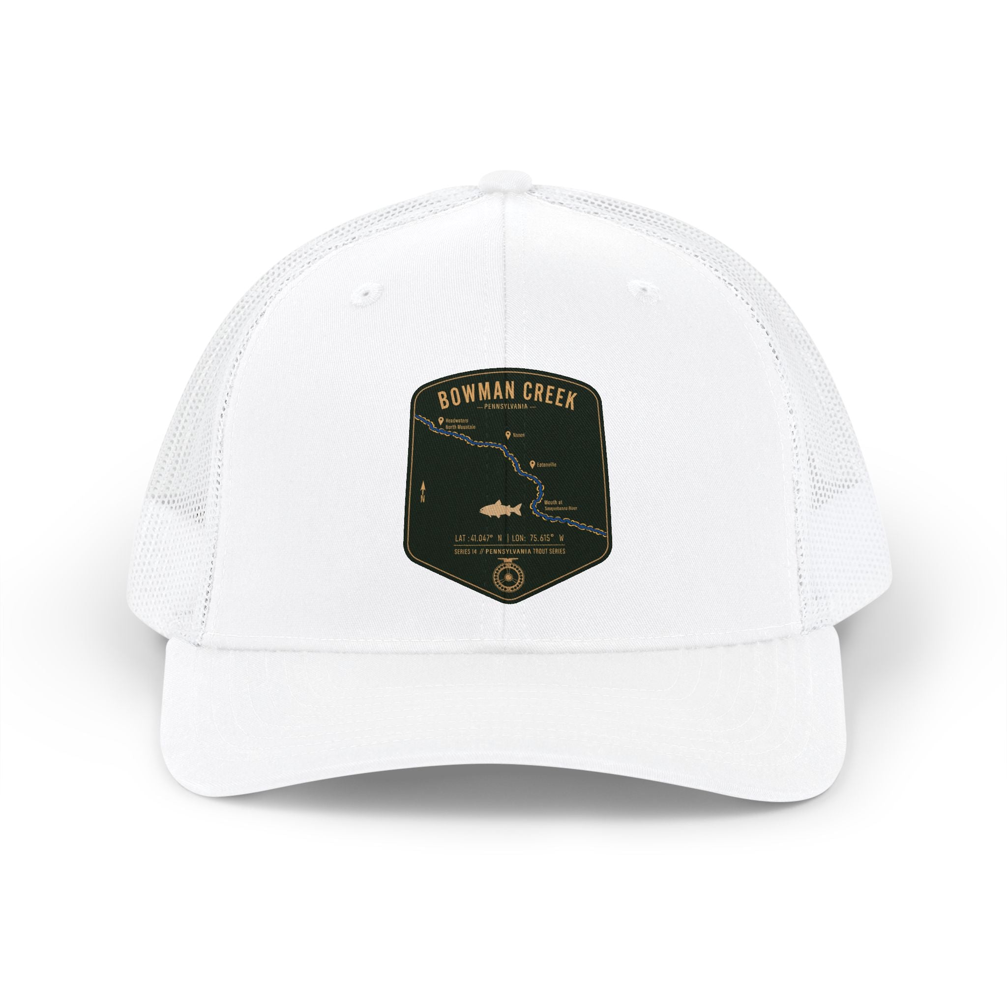 Bowman Creek PA patch Snapback Cap | trout, fly fishing design