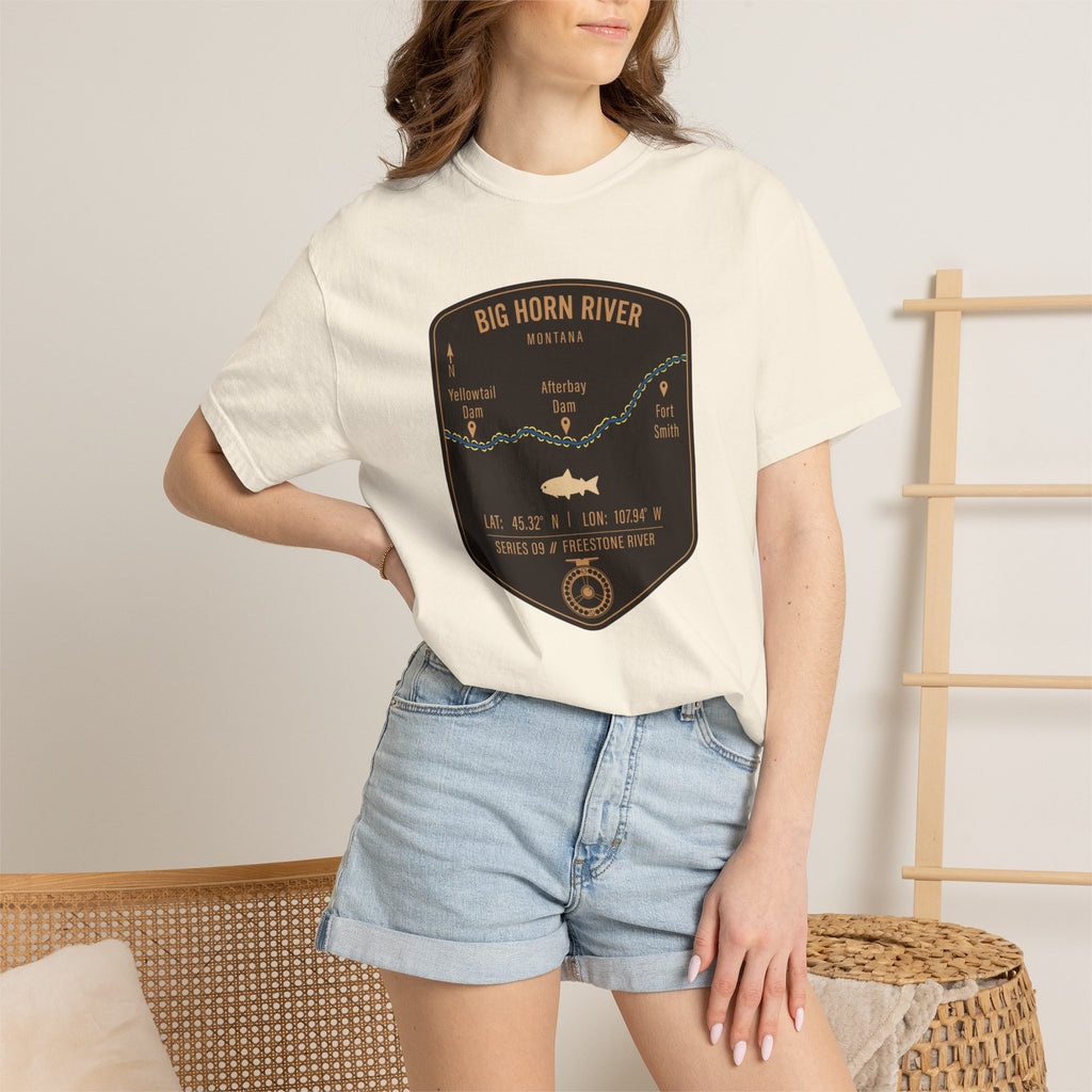 Big Horn River Fishing Map T-Shirt | River Map, Trout Graphic