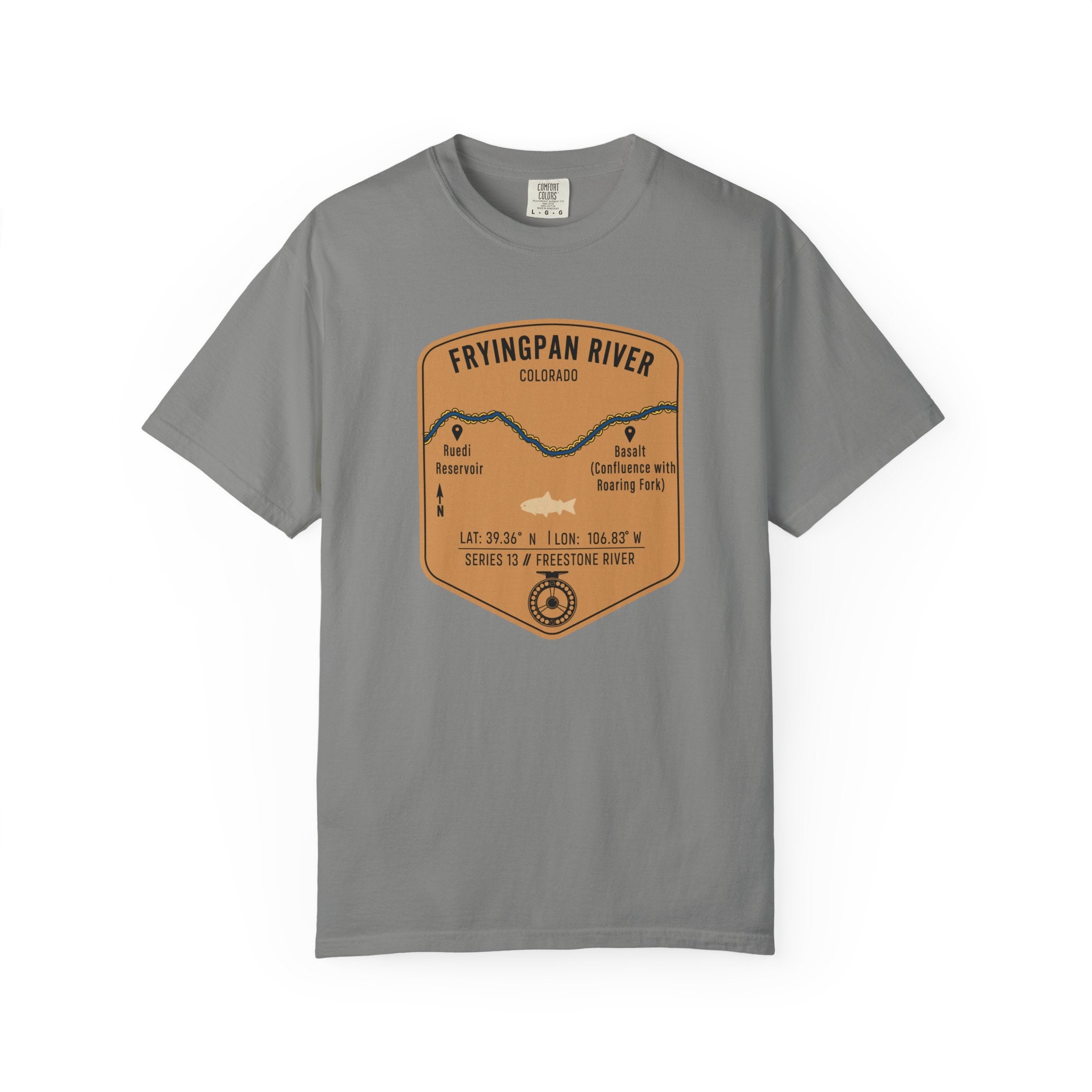 Fryingpan River Fishing Map T-Shirt | River Map, Trout Graphic