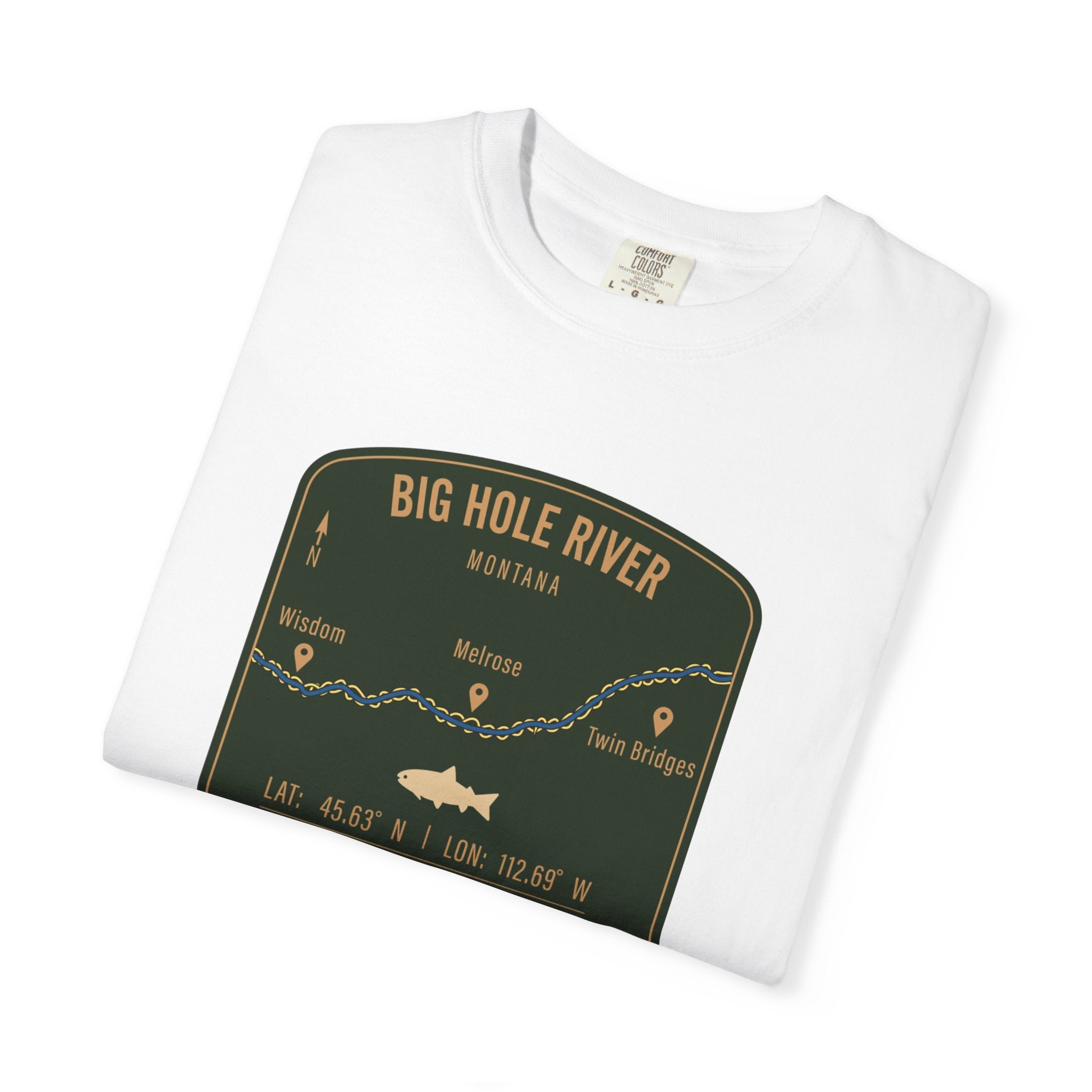 Big Hole River Fishing Map T-Shirt | River Map, Trout Graphic