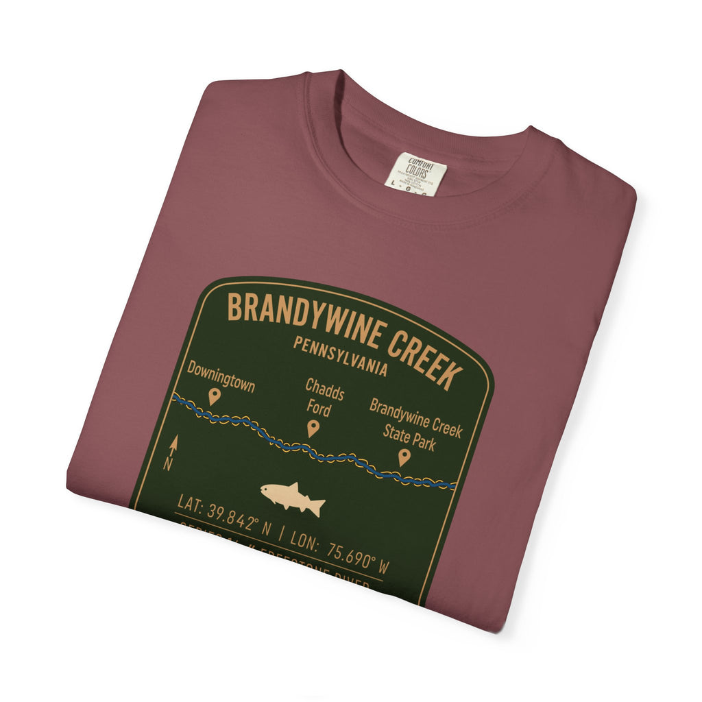 Brandywine Creek Fishing Map T-Shirt | River Map, Trout Graphic