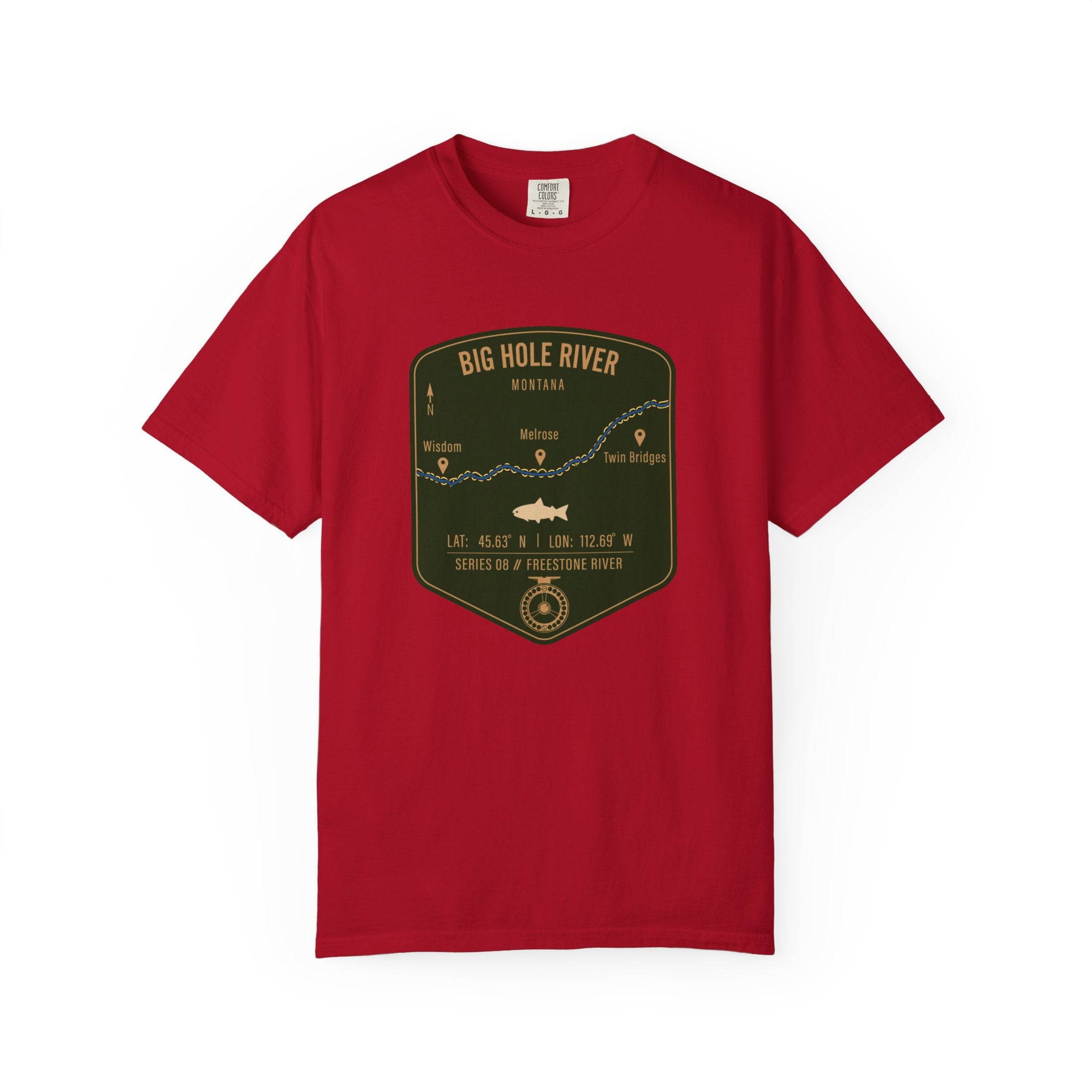 Big Hole River Fishing Map T-Shirt | River Map, Trout Graphic
