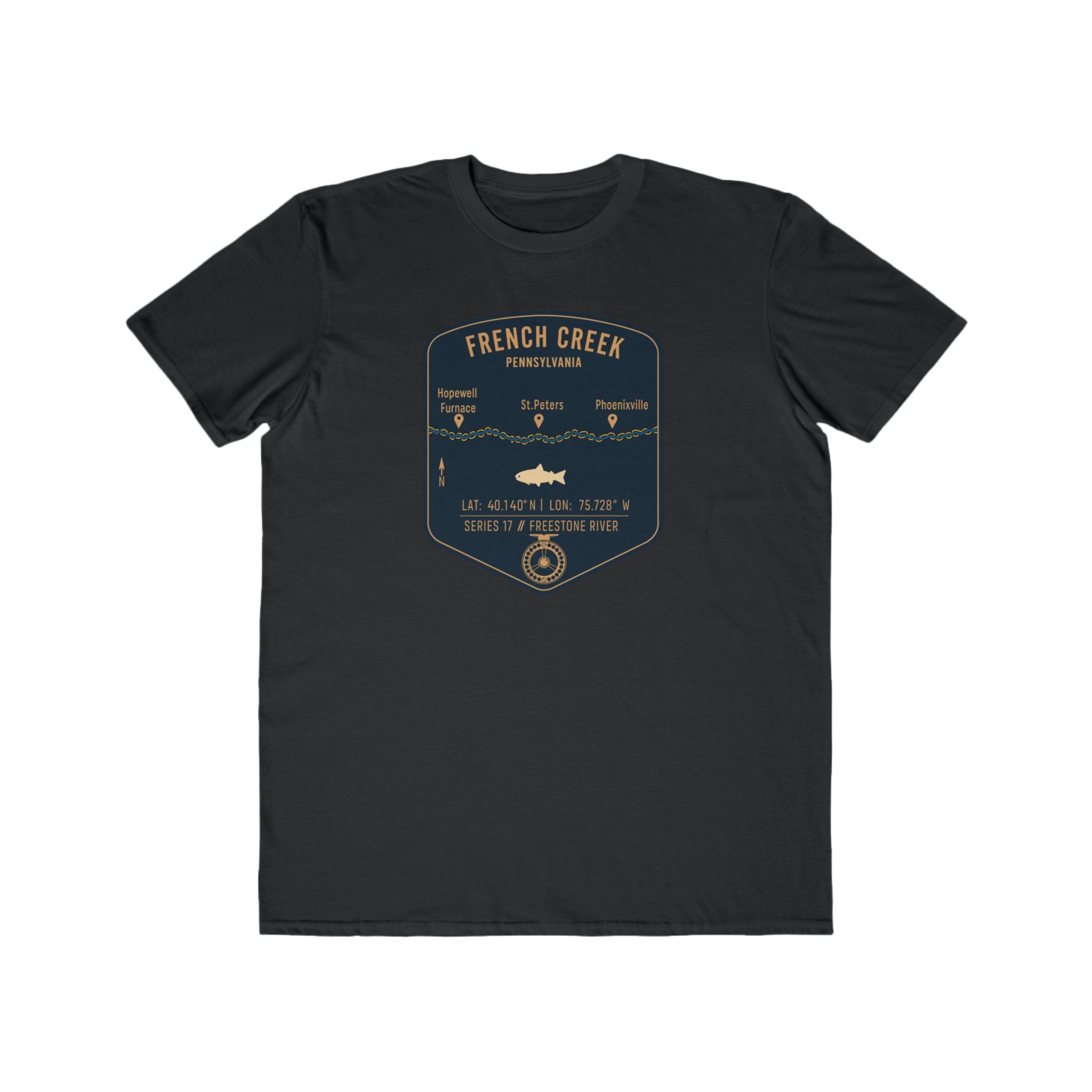 French Creek Fishing Patch Tee | Trout Fly Rod Angler Shirt