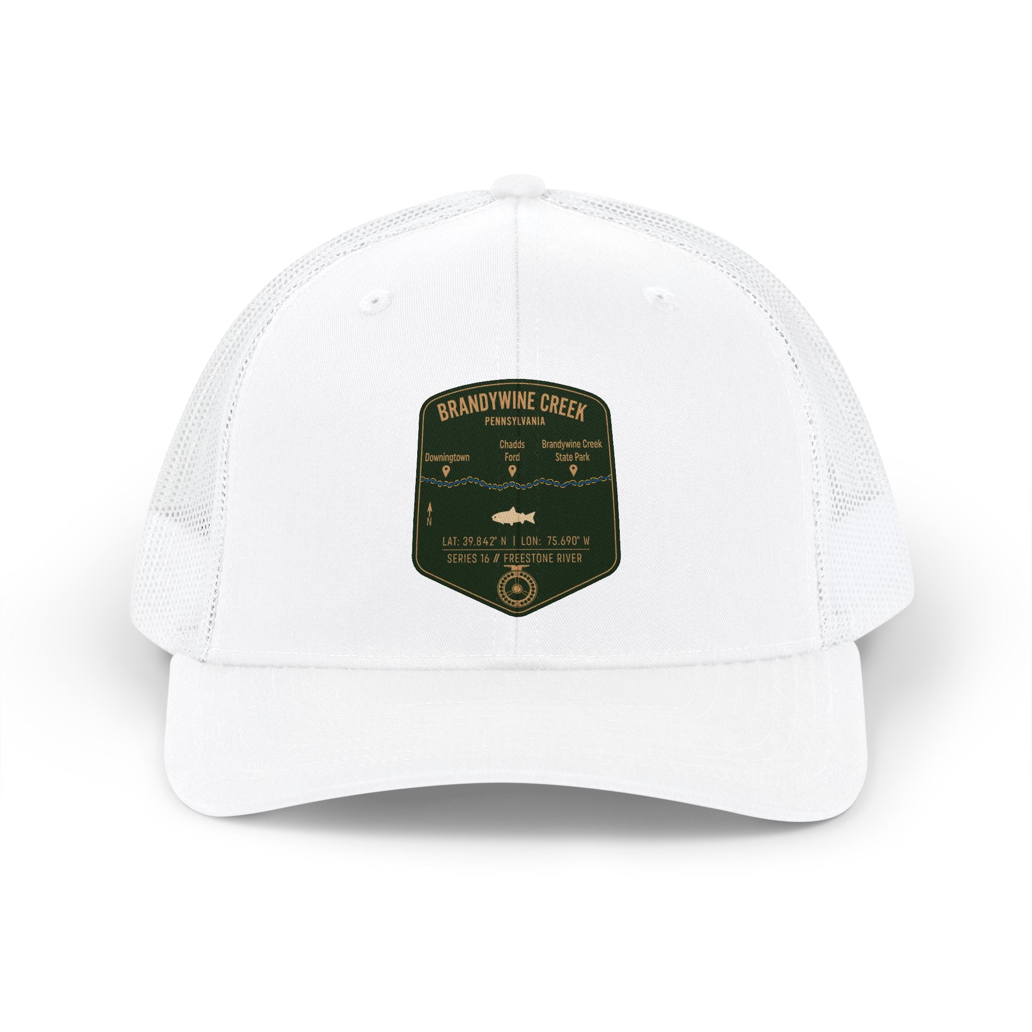 Brandywine Creek fishing patch Snapback Cap | trout, fly fishing design