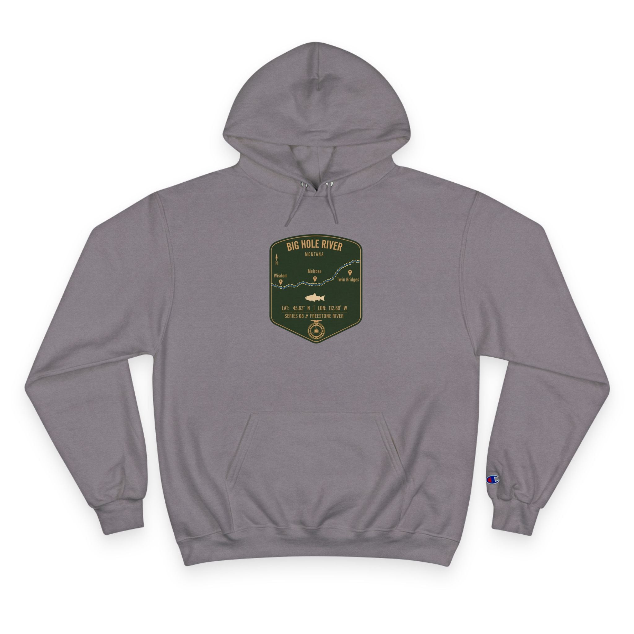 Big Hole River Patch Graphic Hoodie | Outdoor Adventure