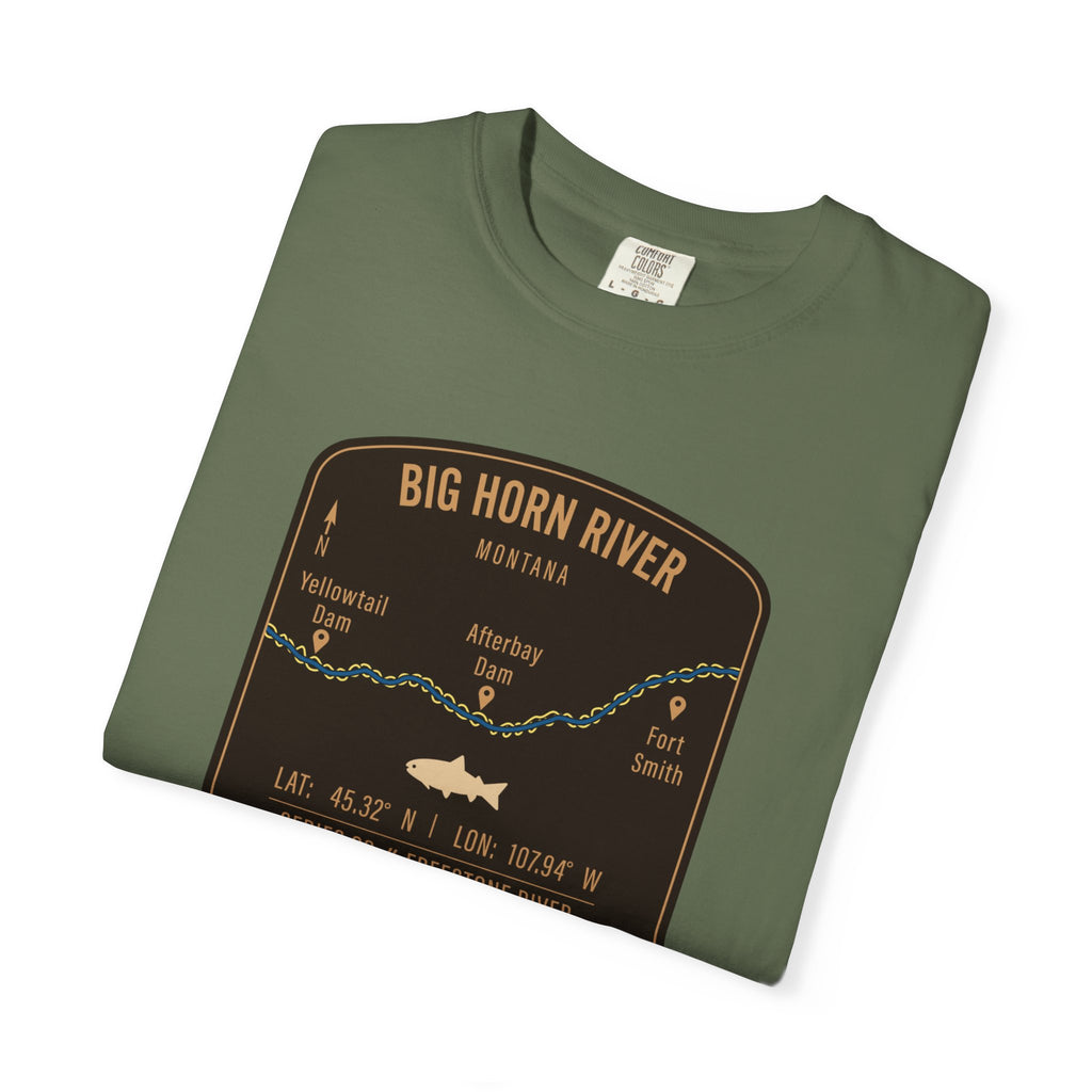 Big Horn River Fishing Map T-Shirt | River Map, Trout Graphic