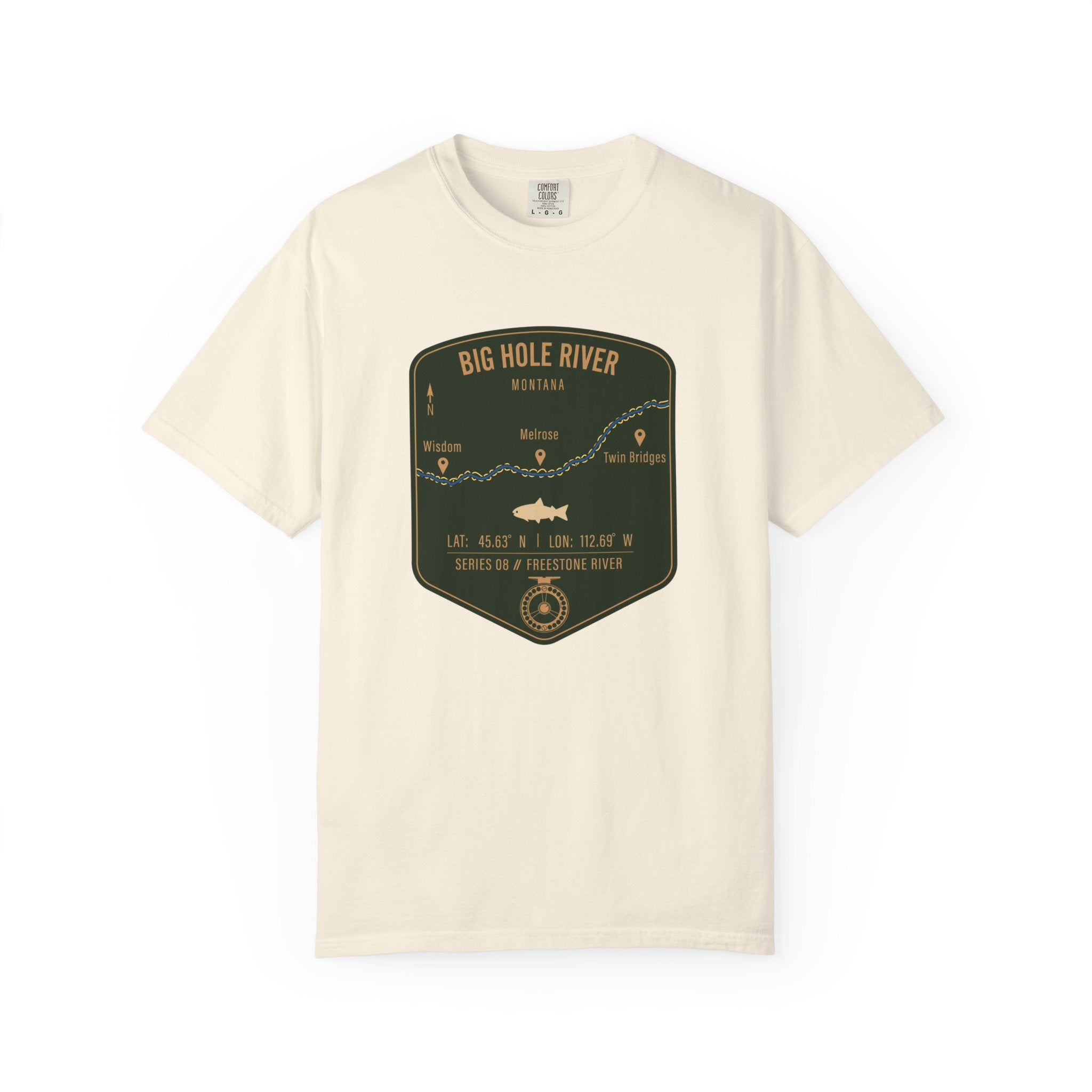 Big Hole River Fishing Map T-Shirt | River Map, Trout Graphic