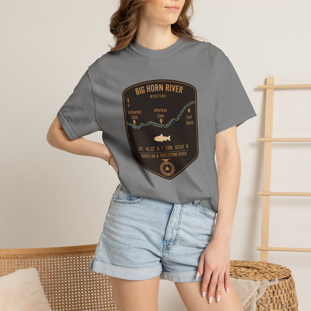 Big Horn River Fishing Map T-Shirt | River Map, Trout Graphic