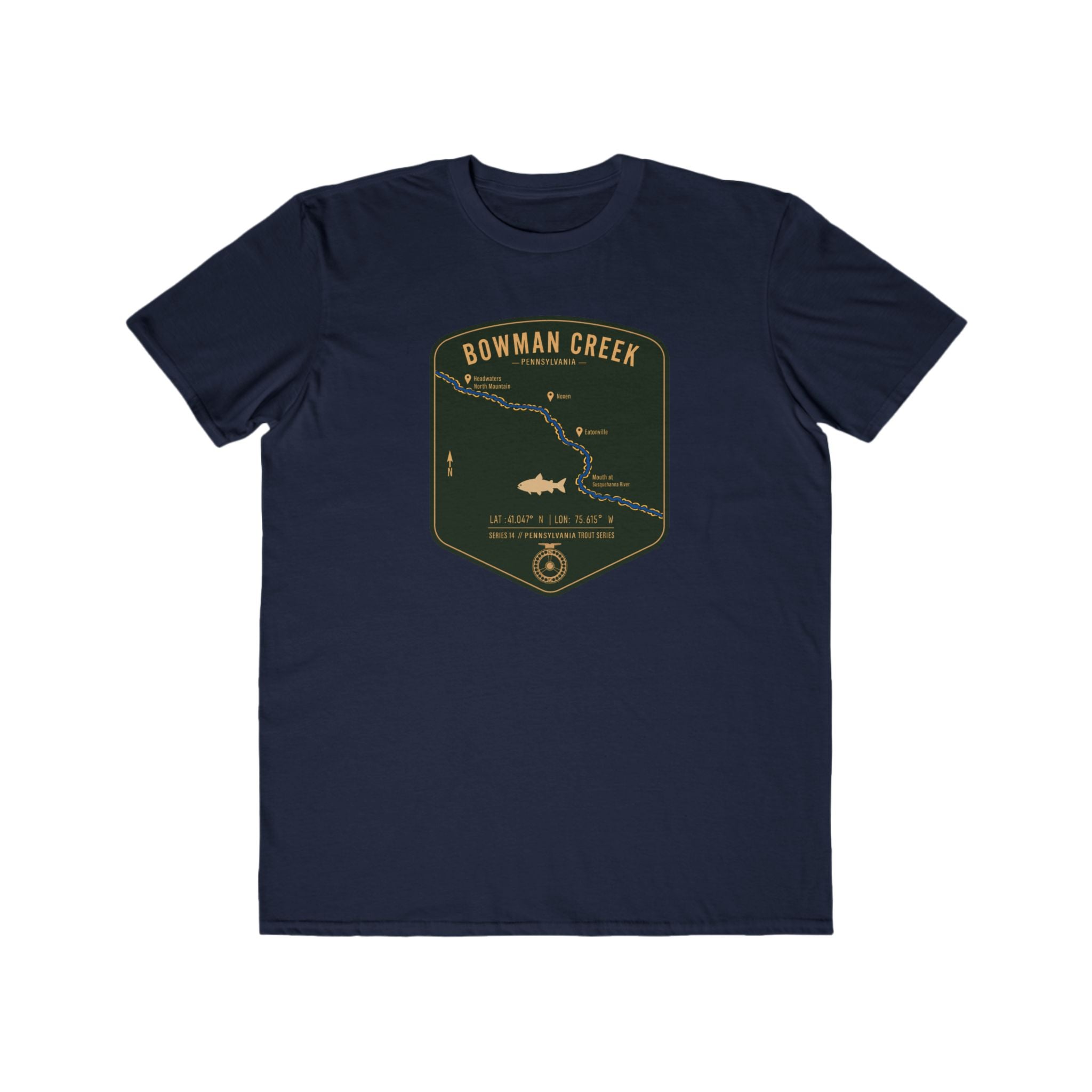 Bowman Creek PA Patch Tee | Trout Fly Rod Angler Shirt