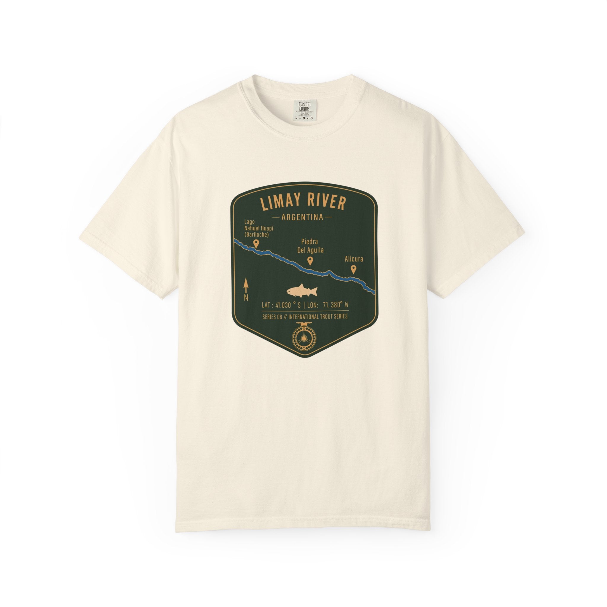 Global Series - Limay River Argentina Fishing Map T-Shirt | River Map, Trout Graphic