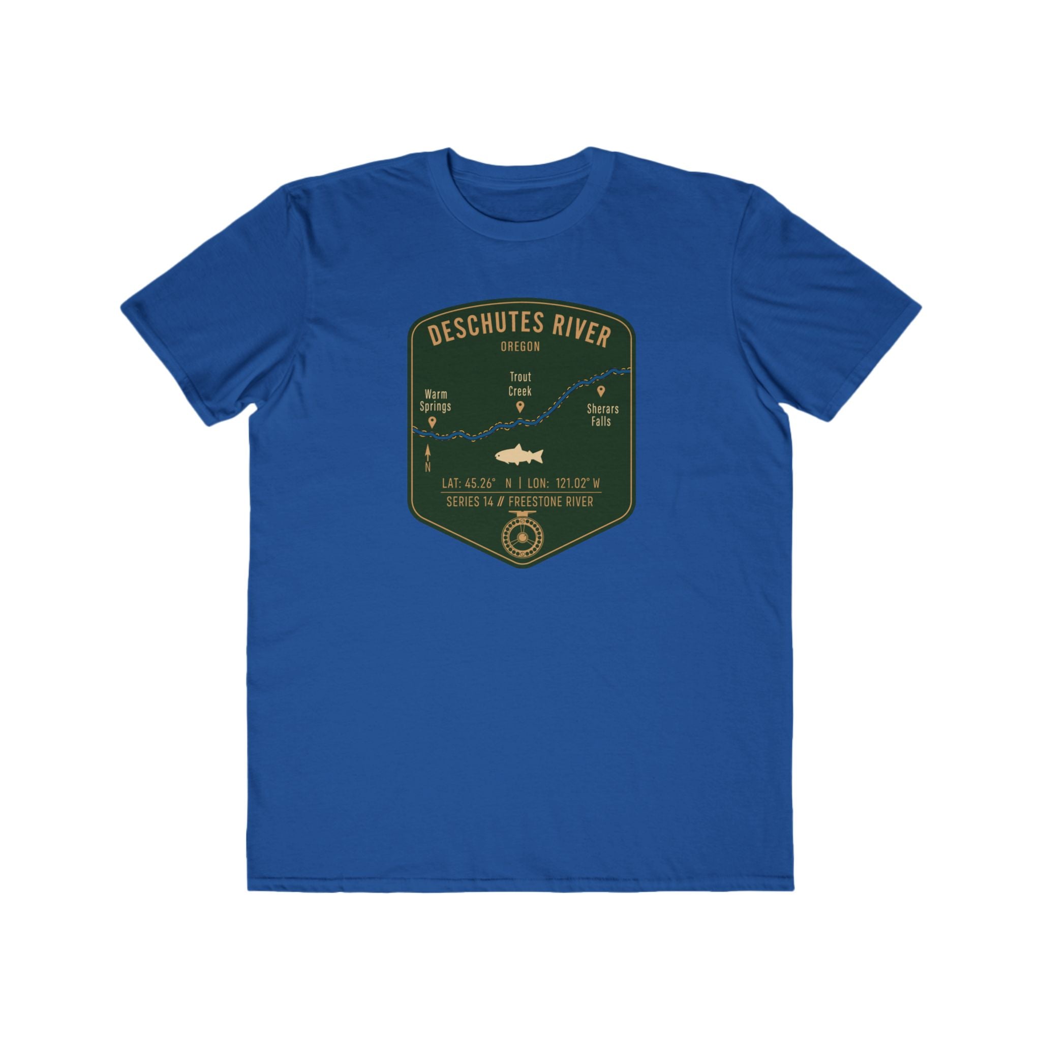 Deschutes River Fishing Patch Tee | Trout Fly Rod Angler Shirt