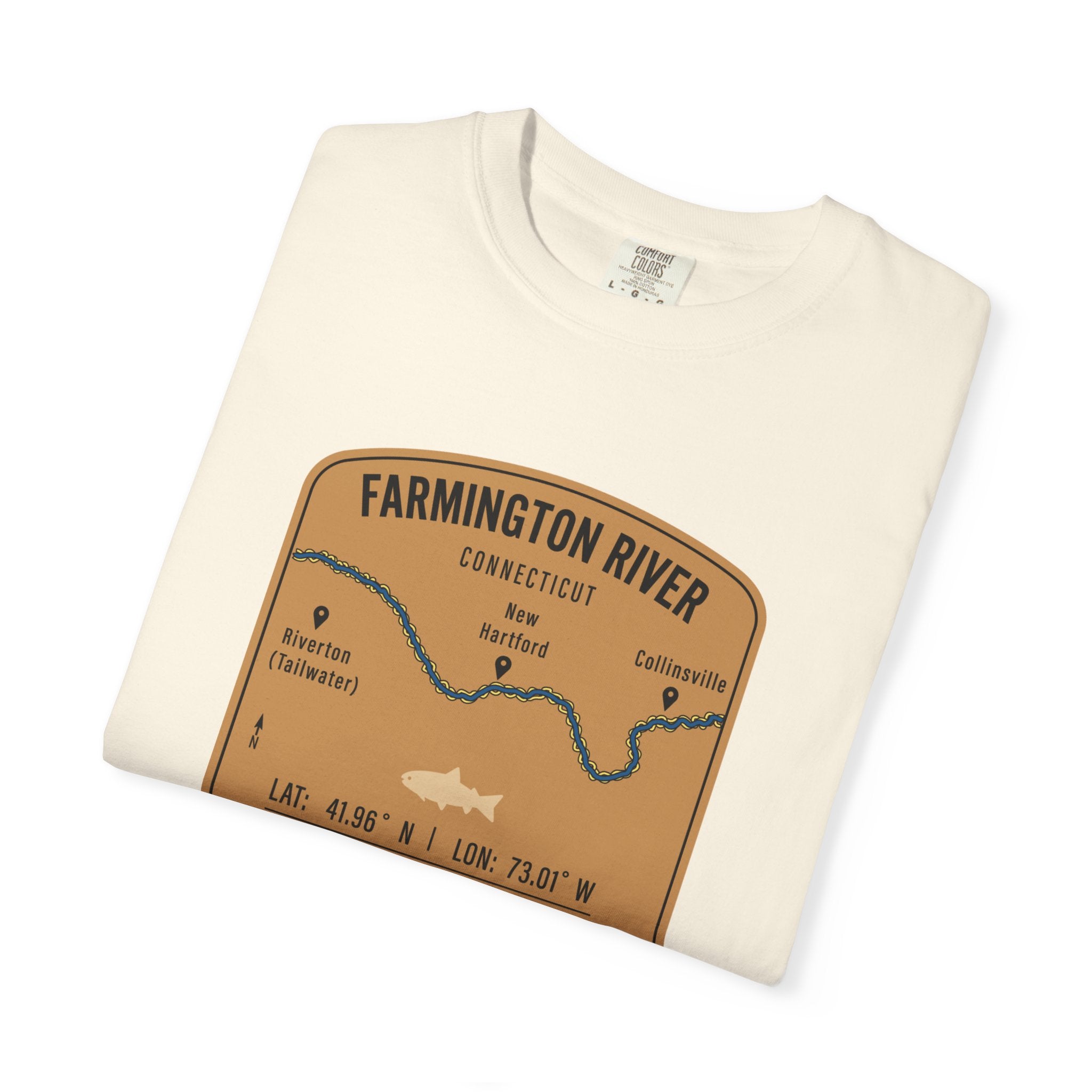 Farmington River Fishing Map T-Shirt | River Map, Trout Graphic