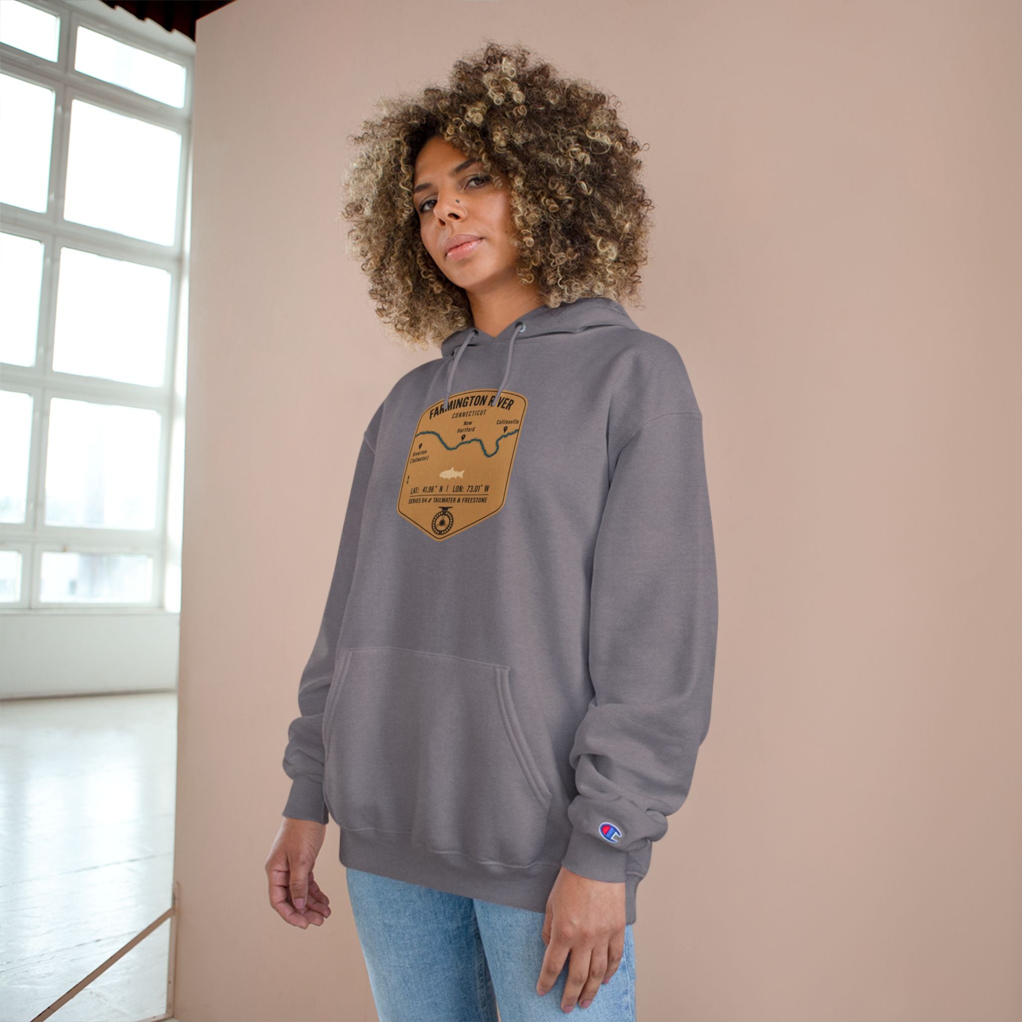 Farmington River Patch Graphic Hoodie | Outdoor Adventure