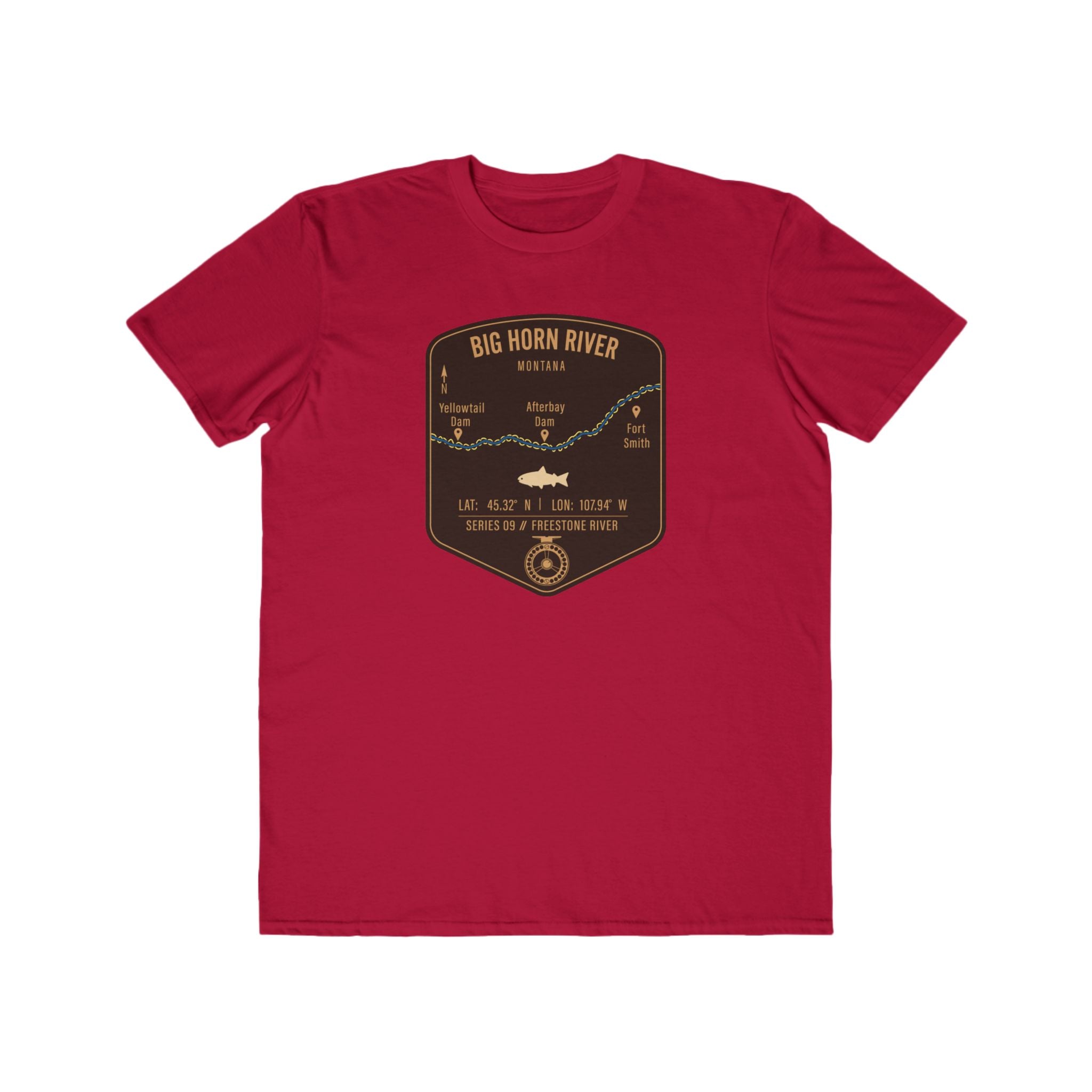 Big Horn River Fishing Patch Tee | Trout Fly Rod Angler Shirt