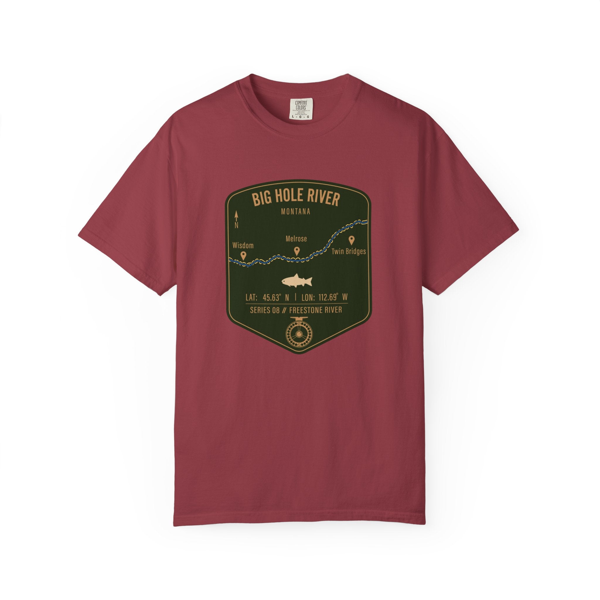 Big Hole River Fishing Map T-Shirt | River Map, Trout Graphic