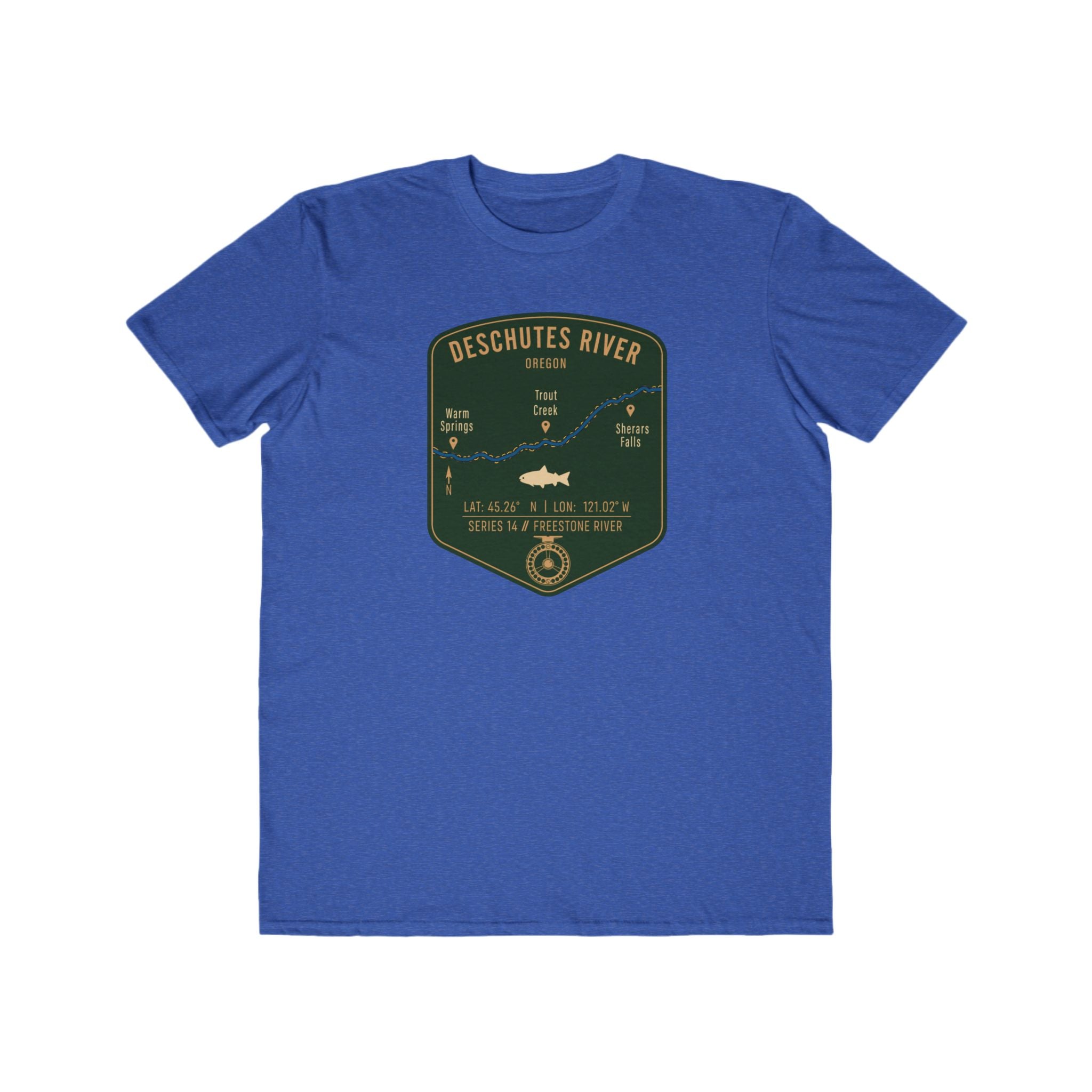 Deschutes River Fishing Patch Tee | Trout Fly Rod Angler Shirt