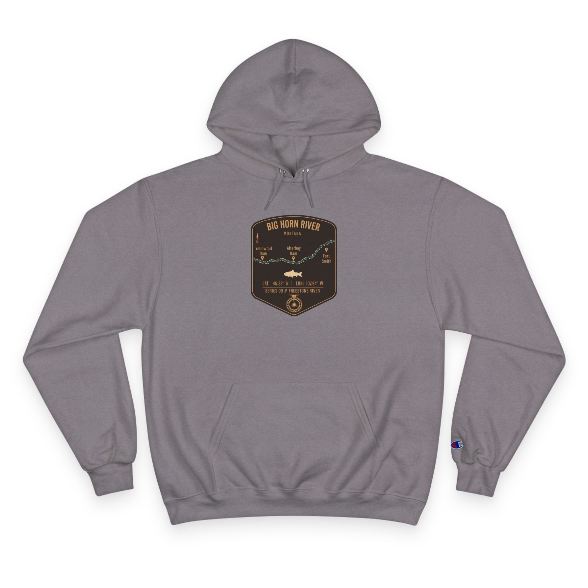 Big Horn River Patch Graphic Hoodie | Outdoor Adventure