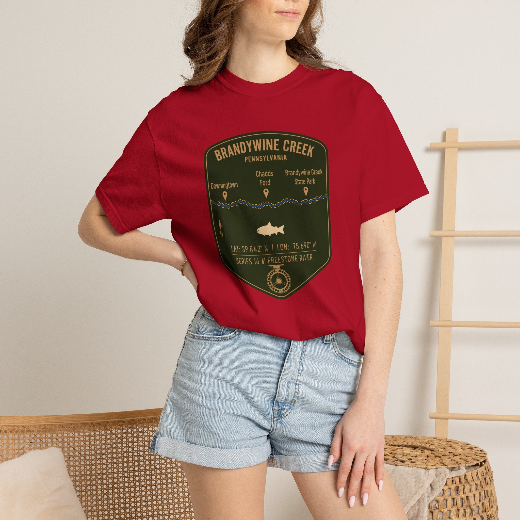 Brandywine Creek Fishing Map T-Shirt | River Map, Trout Graphic