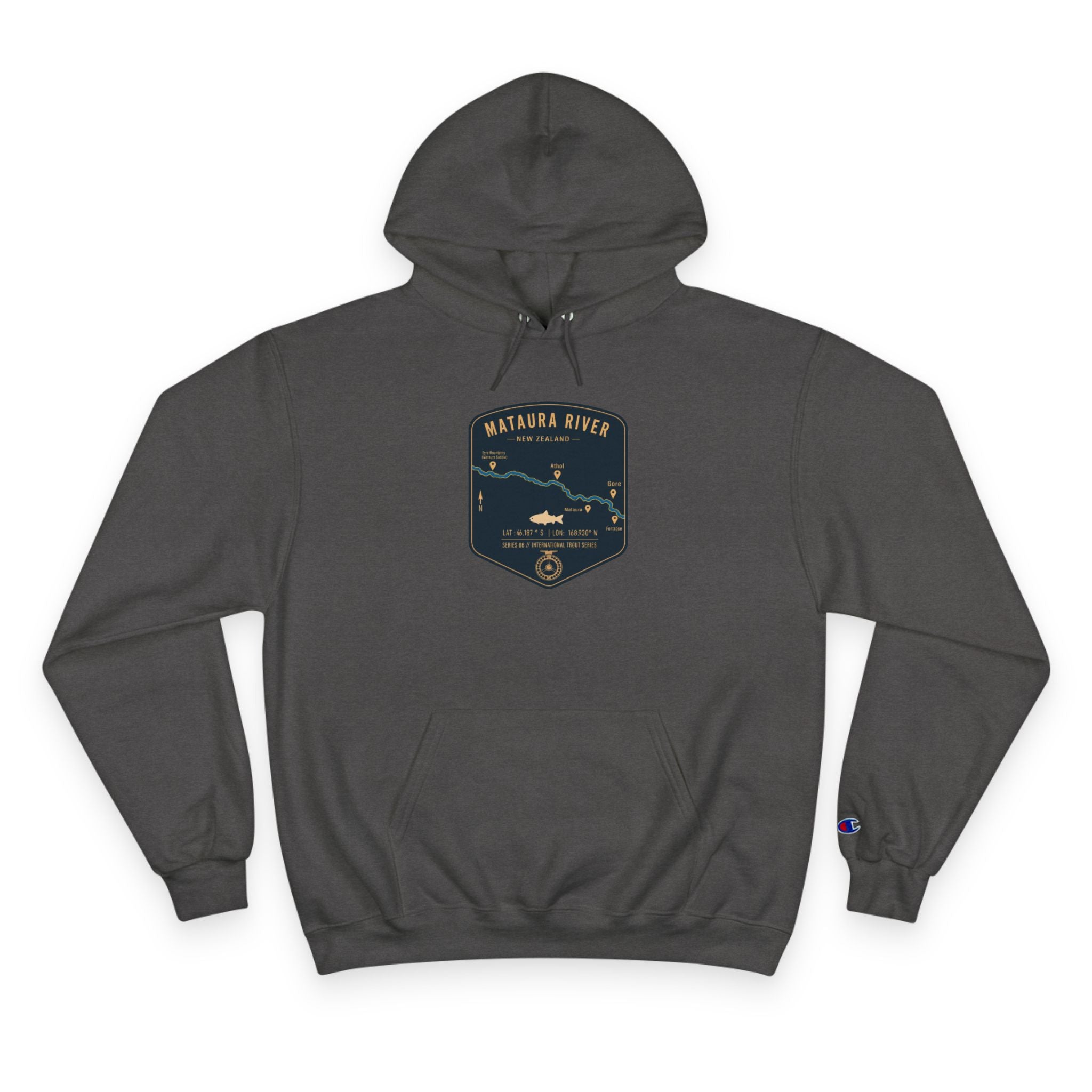 Global Series - Mataura River New Zealand Patch Graphic Hoodie | Outdoor Adventure