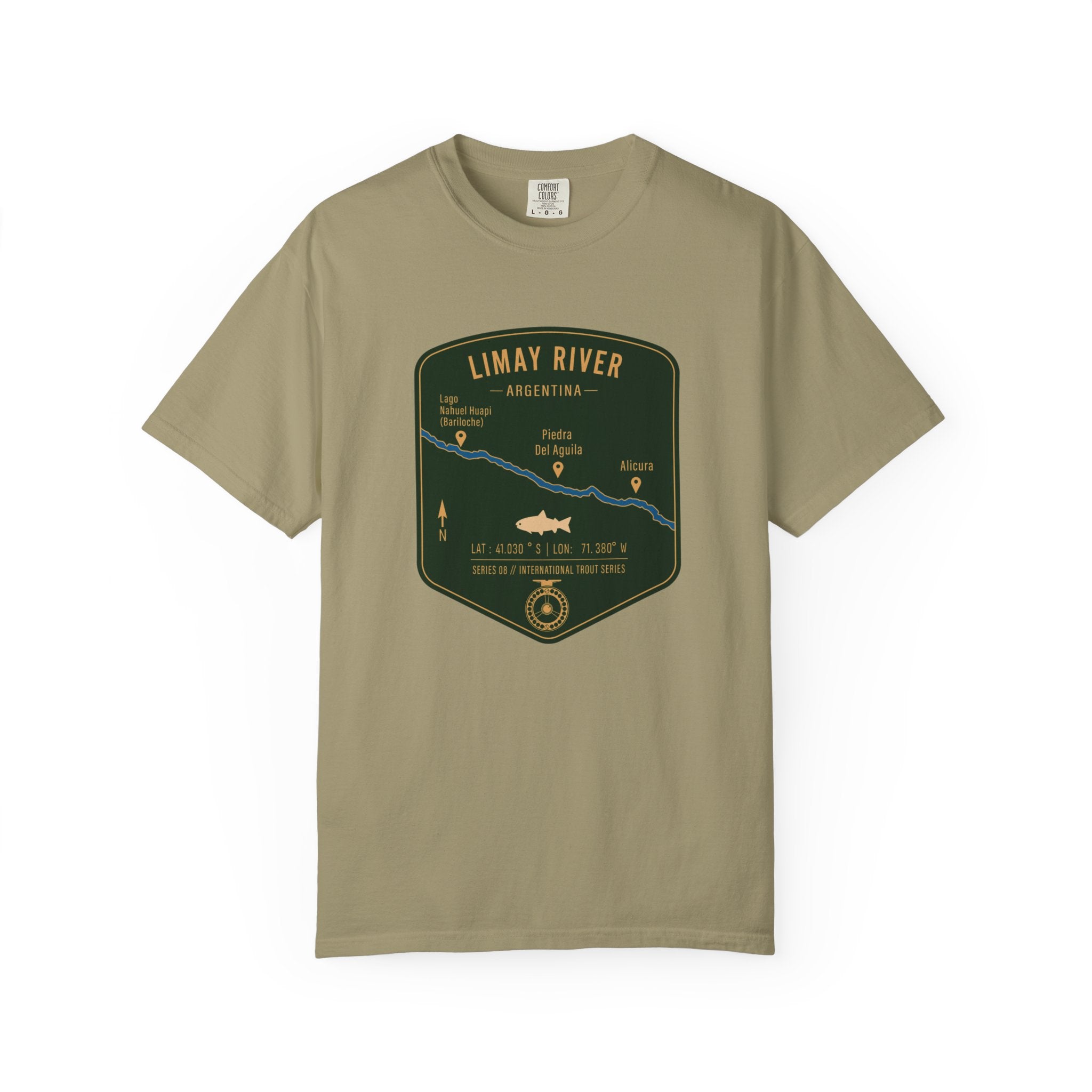 Global Series - Limay River Argentina Fishing Map T-Shirt | River Map, Trout Graphic