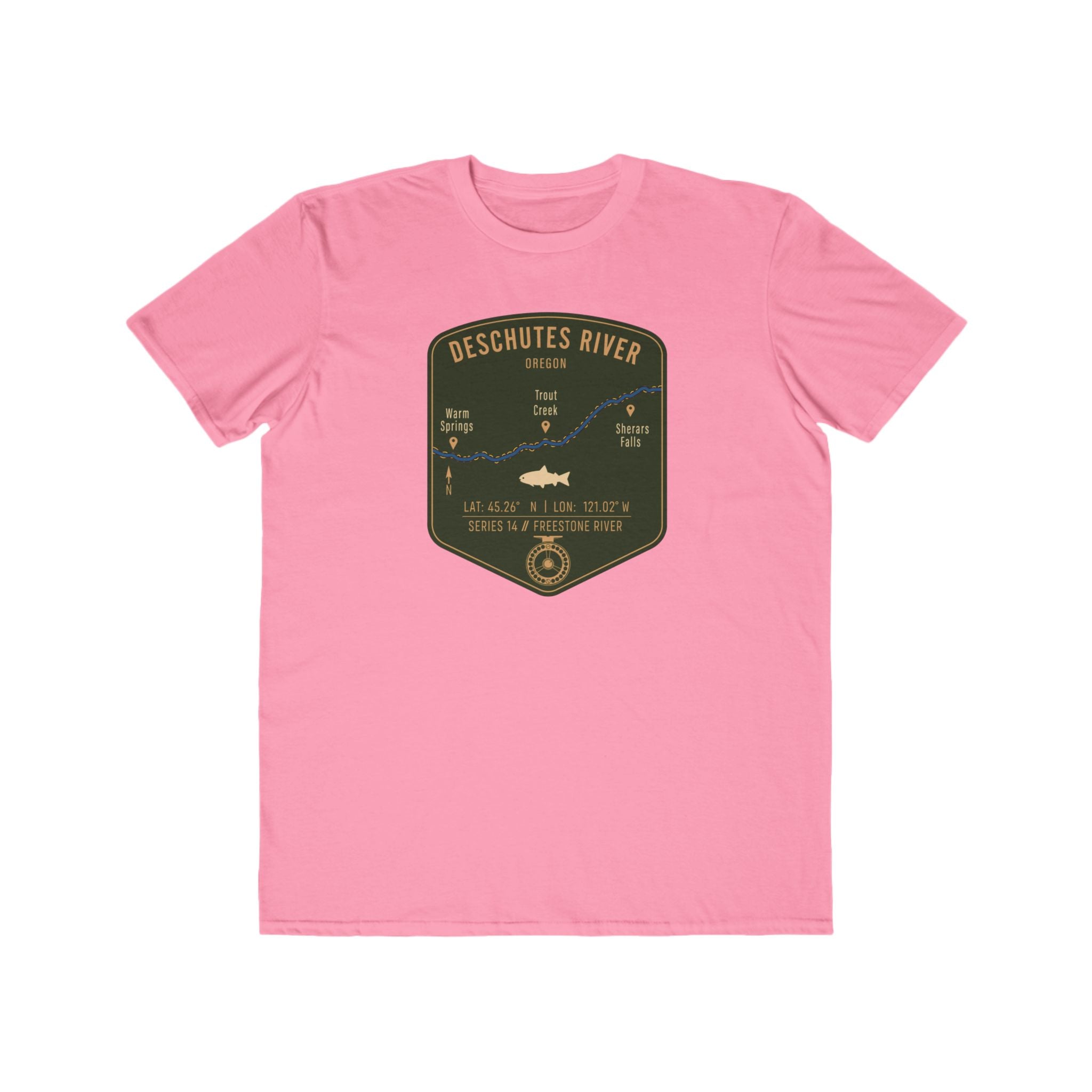 Deschutes River Fishing Patch Tee | Trout Fly Rod Angler Shirt
