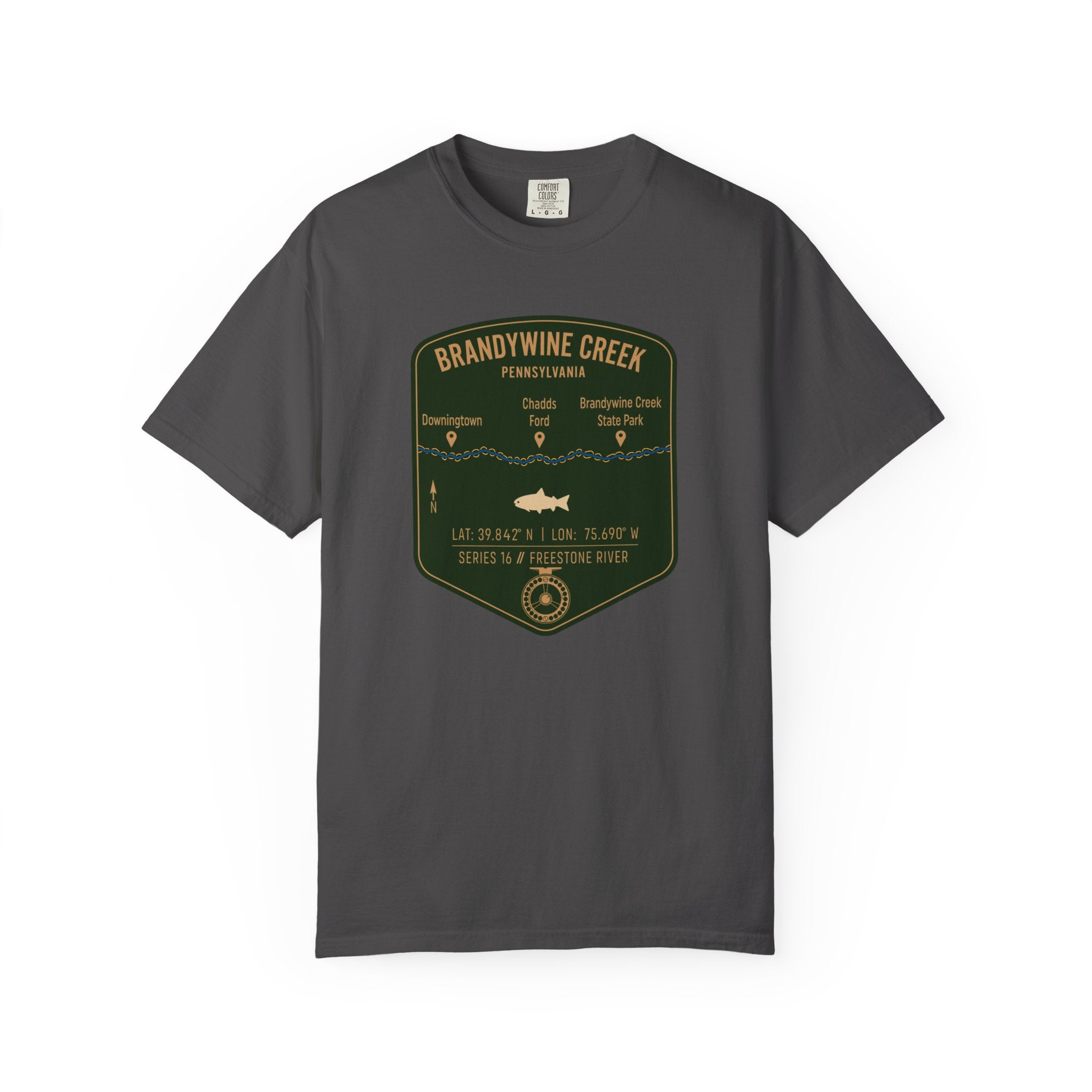 Brandywine Creek Fishing Map T-Shirt | River Map, Trout Graphic