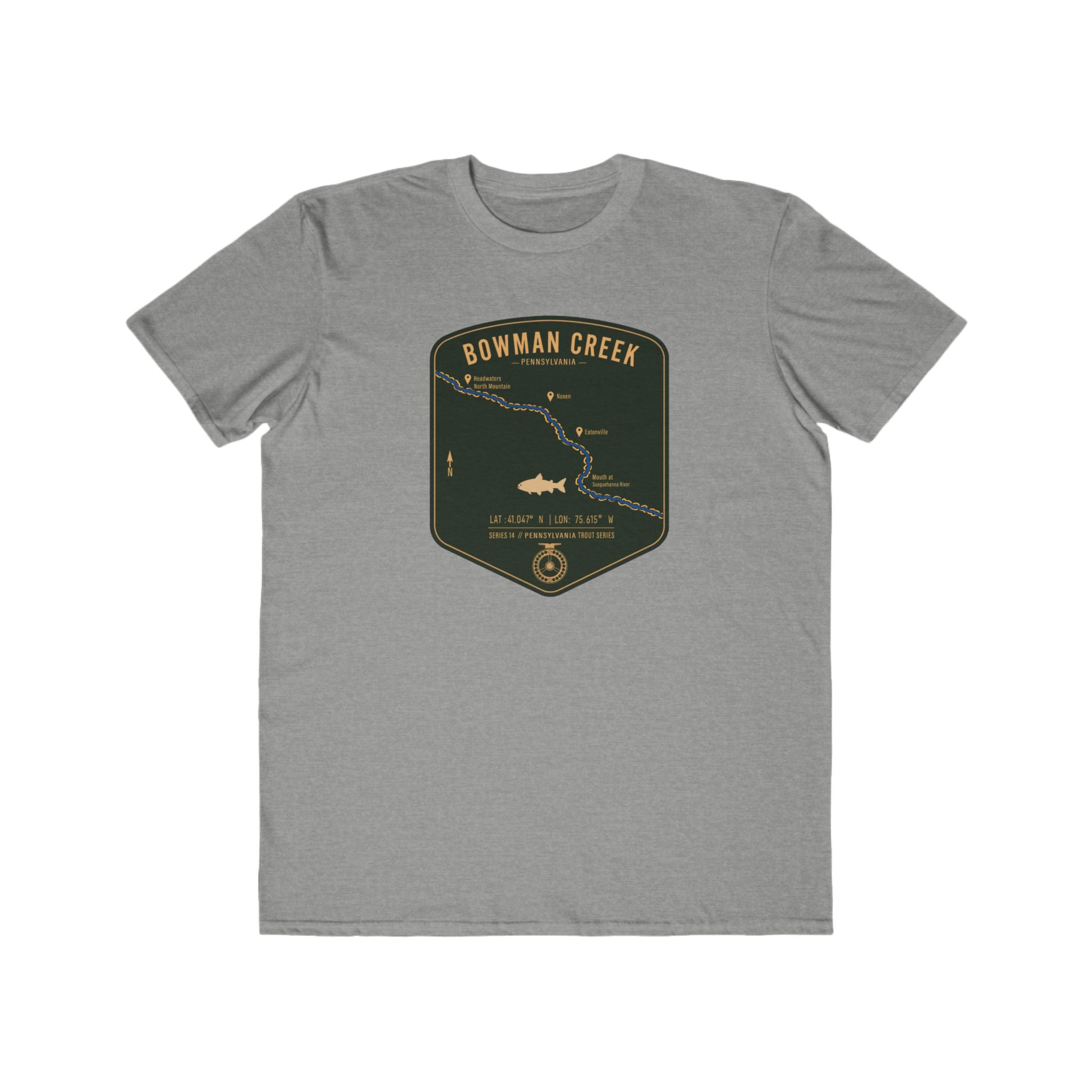 Bowman Creek PA Patch Tee | Trout Fly Rod Angler Shirt
