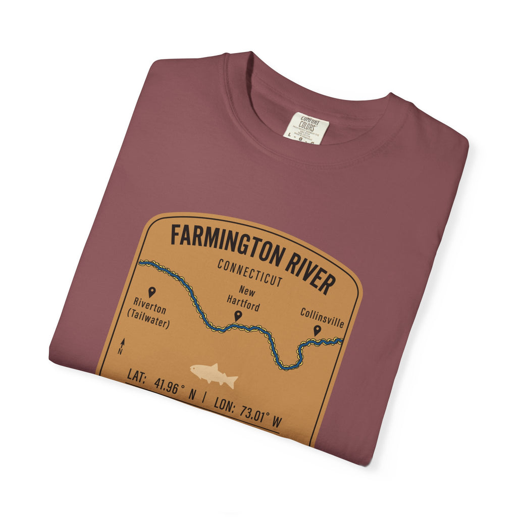 Farmington River Fishing Map T-Shirt | River Map, Trout Graphic