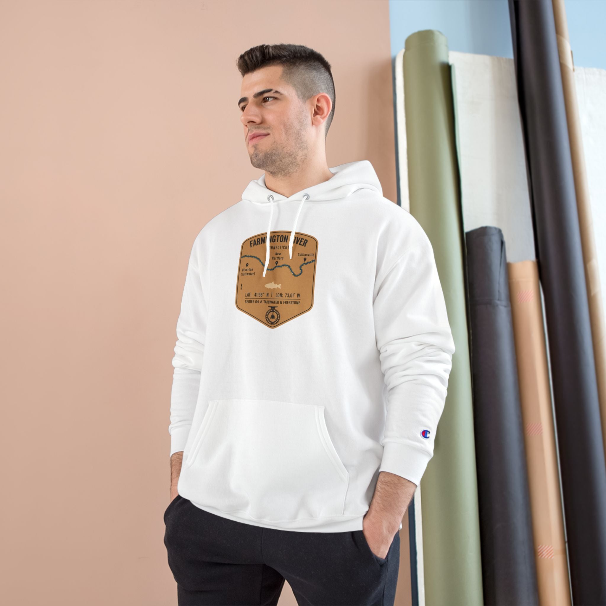 Farmington River Patch Graphic Hoodie | Outdoor Adventure