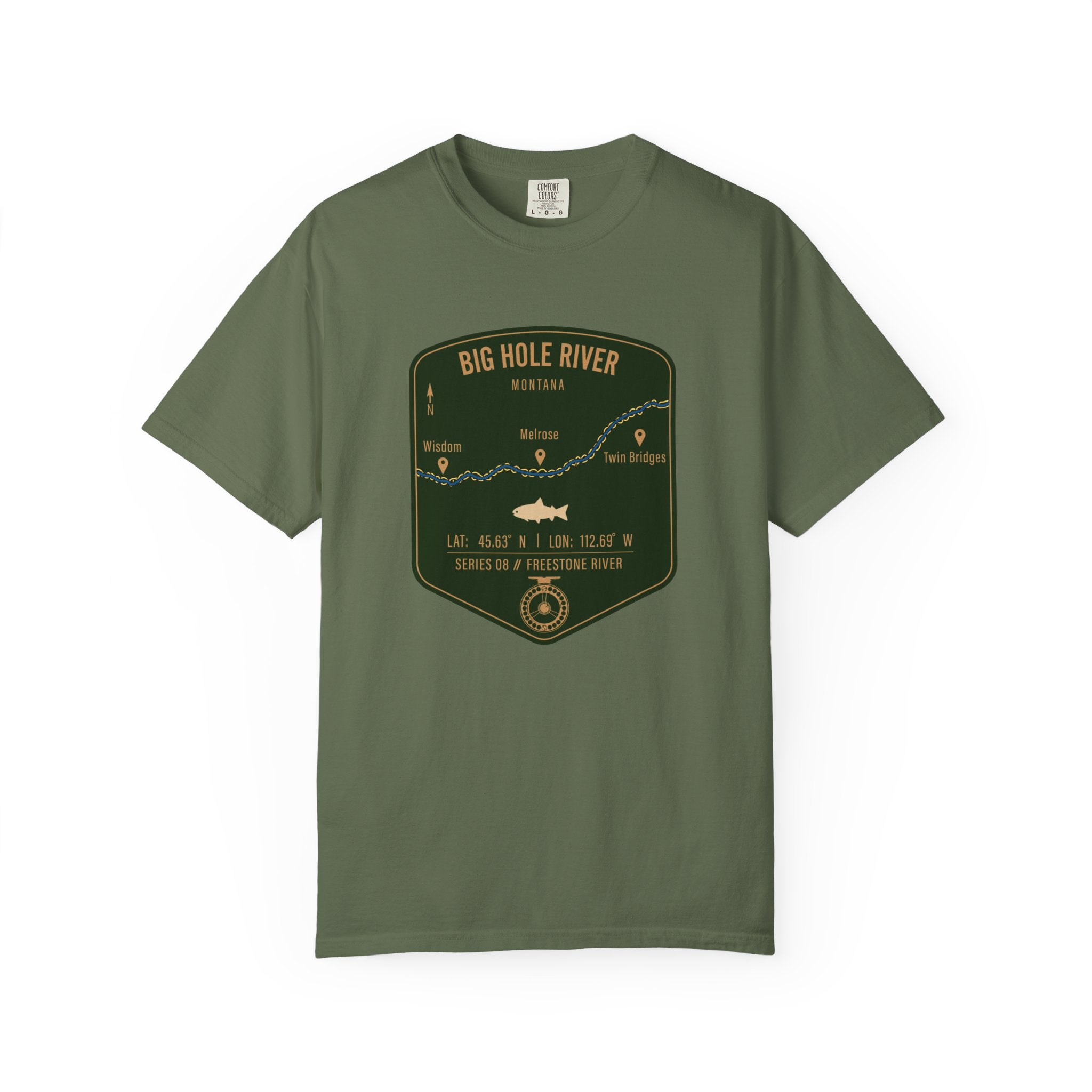 Big Hole River Fishing Map T-Shirt | River Map, Trout Graphic