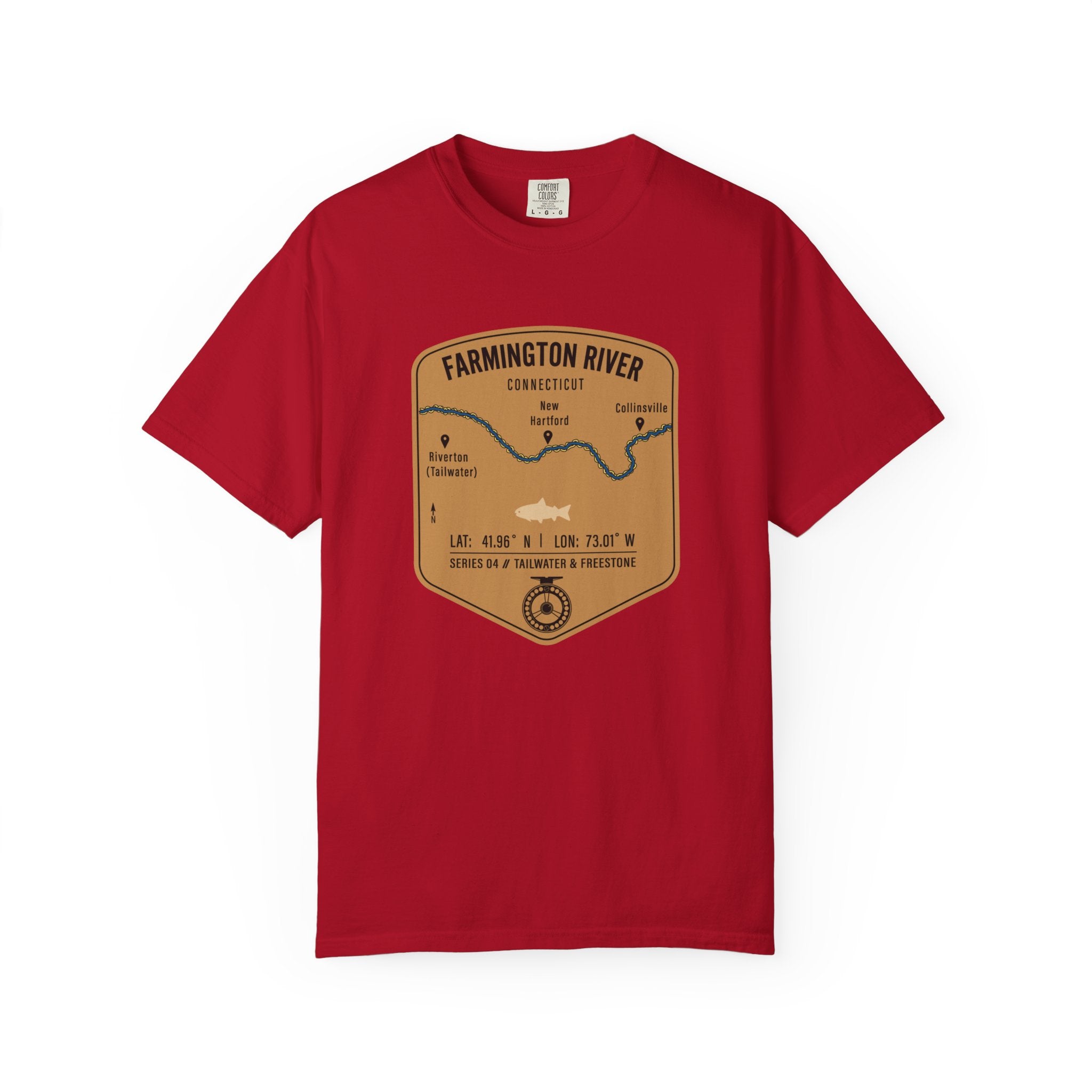 Farmington River Fishing Map T-Shirt | River Map, Trout Graphic