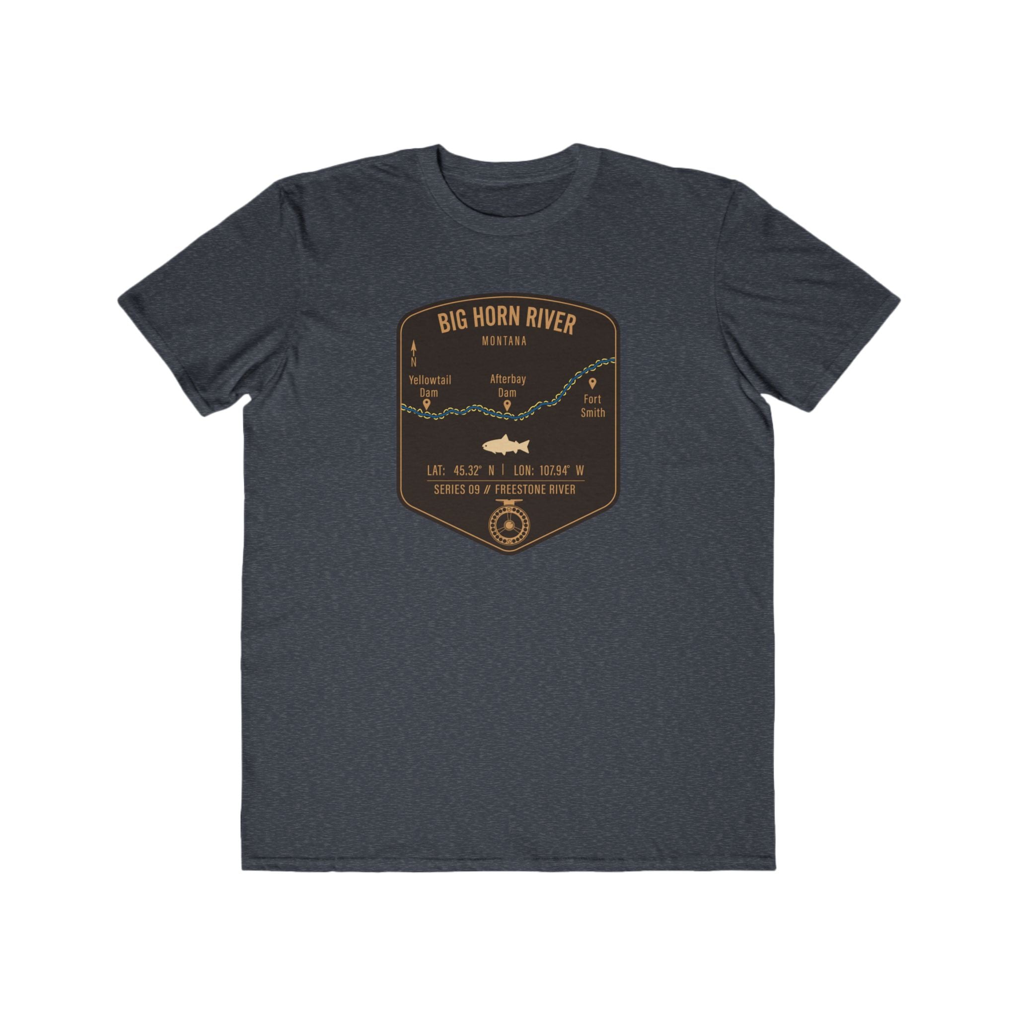 Big Horn River Fishing Patch Tee | Trout Fly Rod Angler Shirt