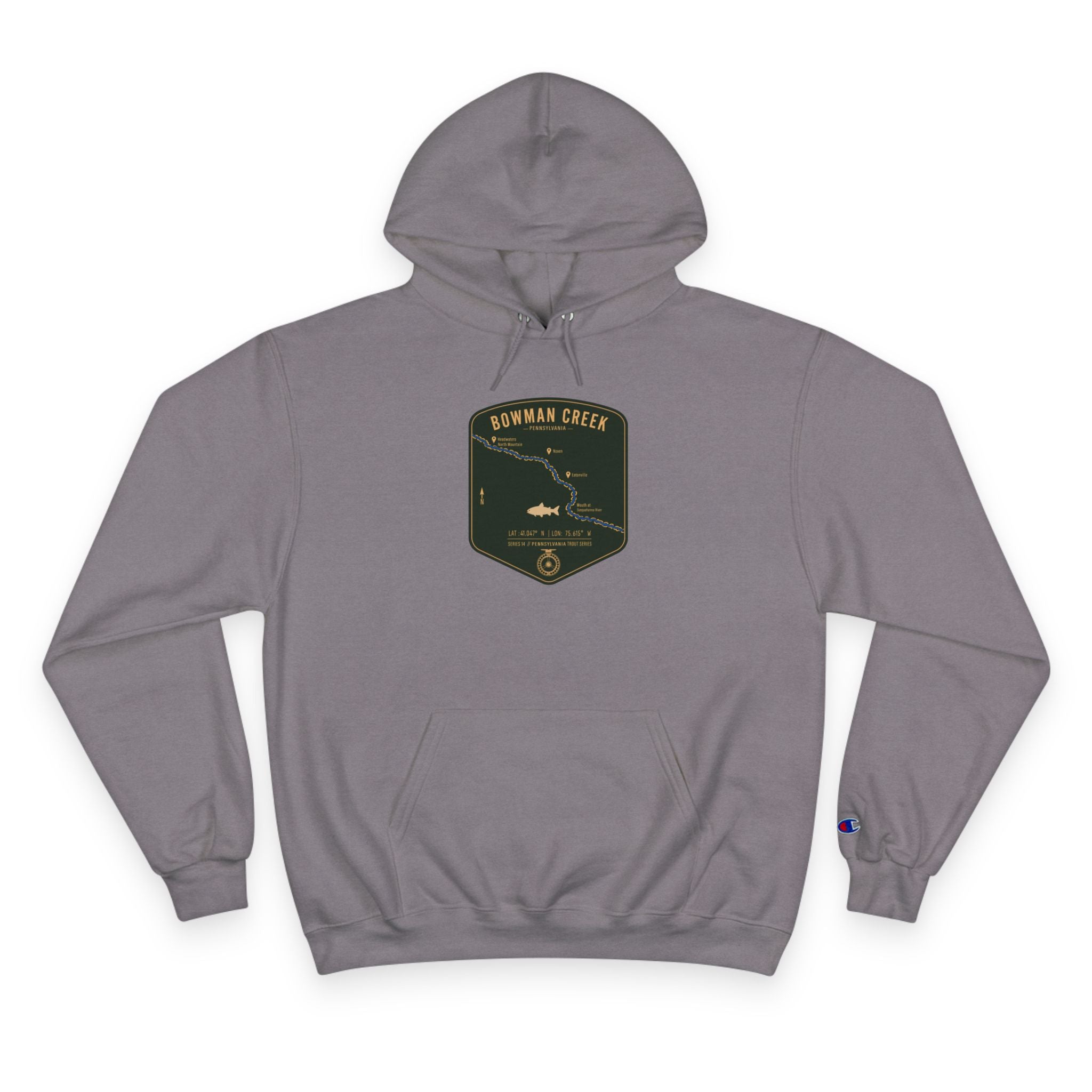 Bowman Creek PA Patch Graphic Hoodie | Outdoor Adventure