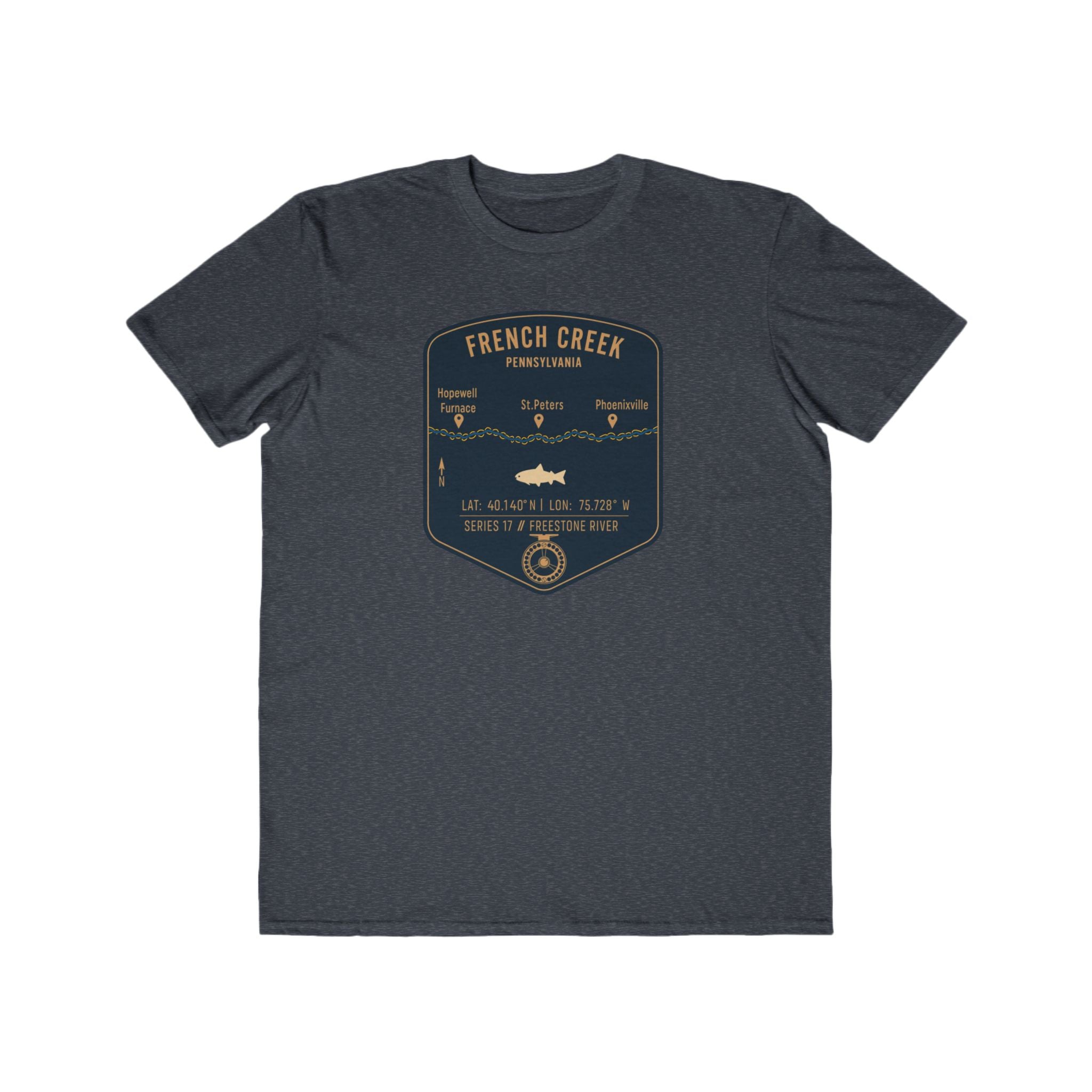 French Creek Fishing Patch Tee | Trout Fly Rod Angler Shirt
