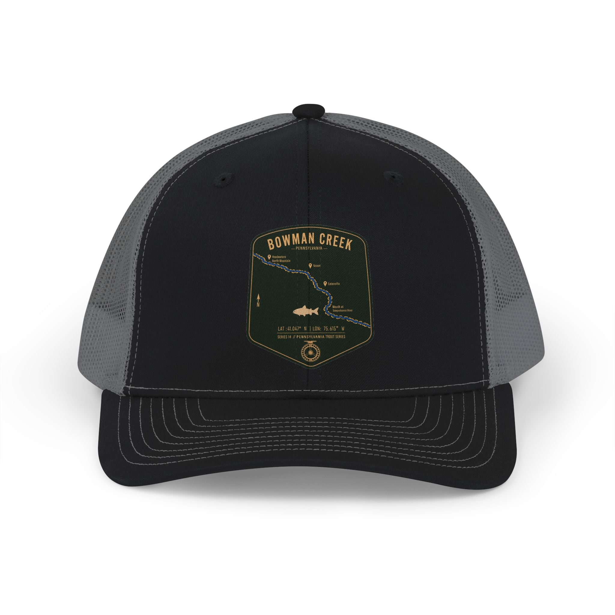 Bowman Creek PA patch Snapback Cap | trout, fly fishing design